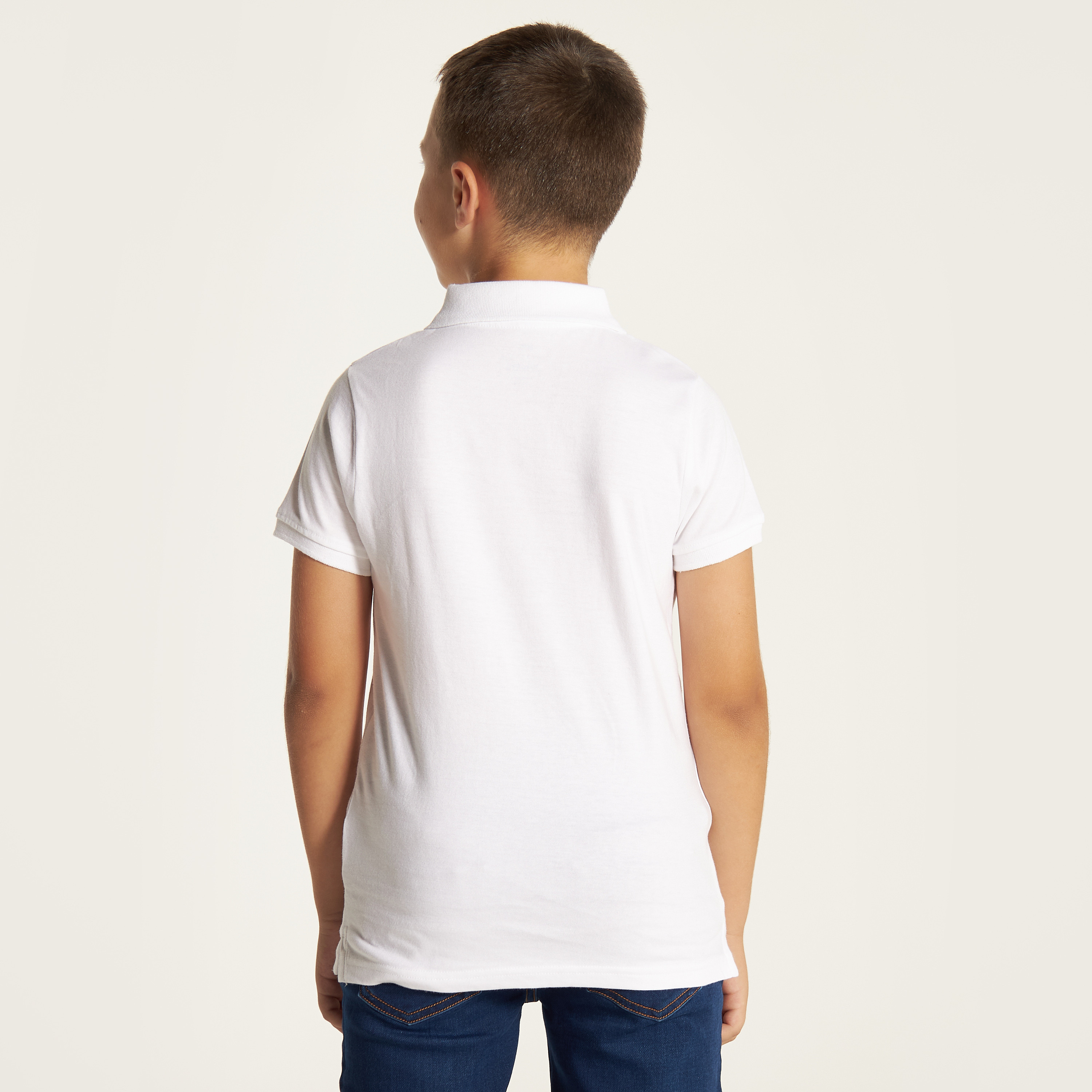 تيشيرت بولو سادة بأكمام قصيرة وأزرار إغلاق من جونيورز-boys-clothing-schoolwear-tshirtsandpolos-image-1