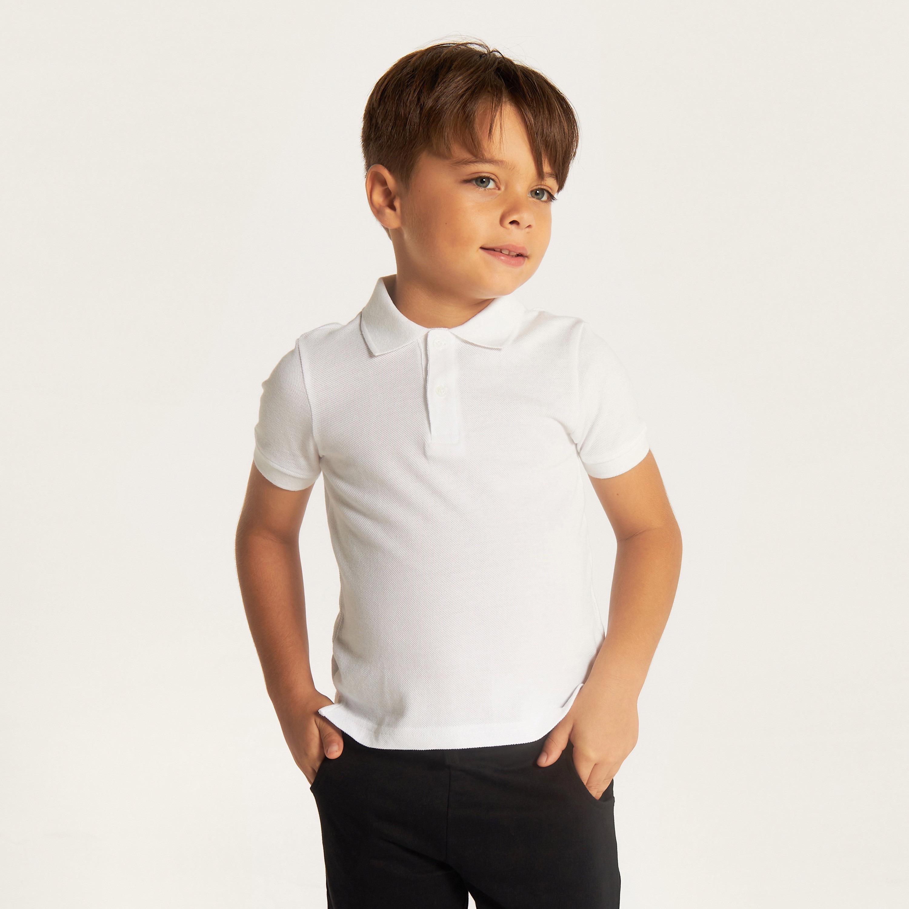 تيشيرت بولو سادة بأكمام قصيرة من جونيورز-boys-clothing-schoolwear-tshirtsandpolos-image-4