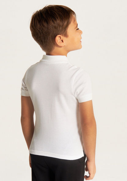 Juniors Solid Polo T-shirt with Short Sleeves-Tops-image-1
