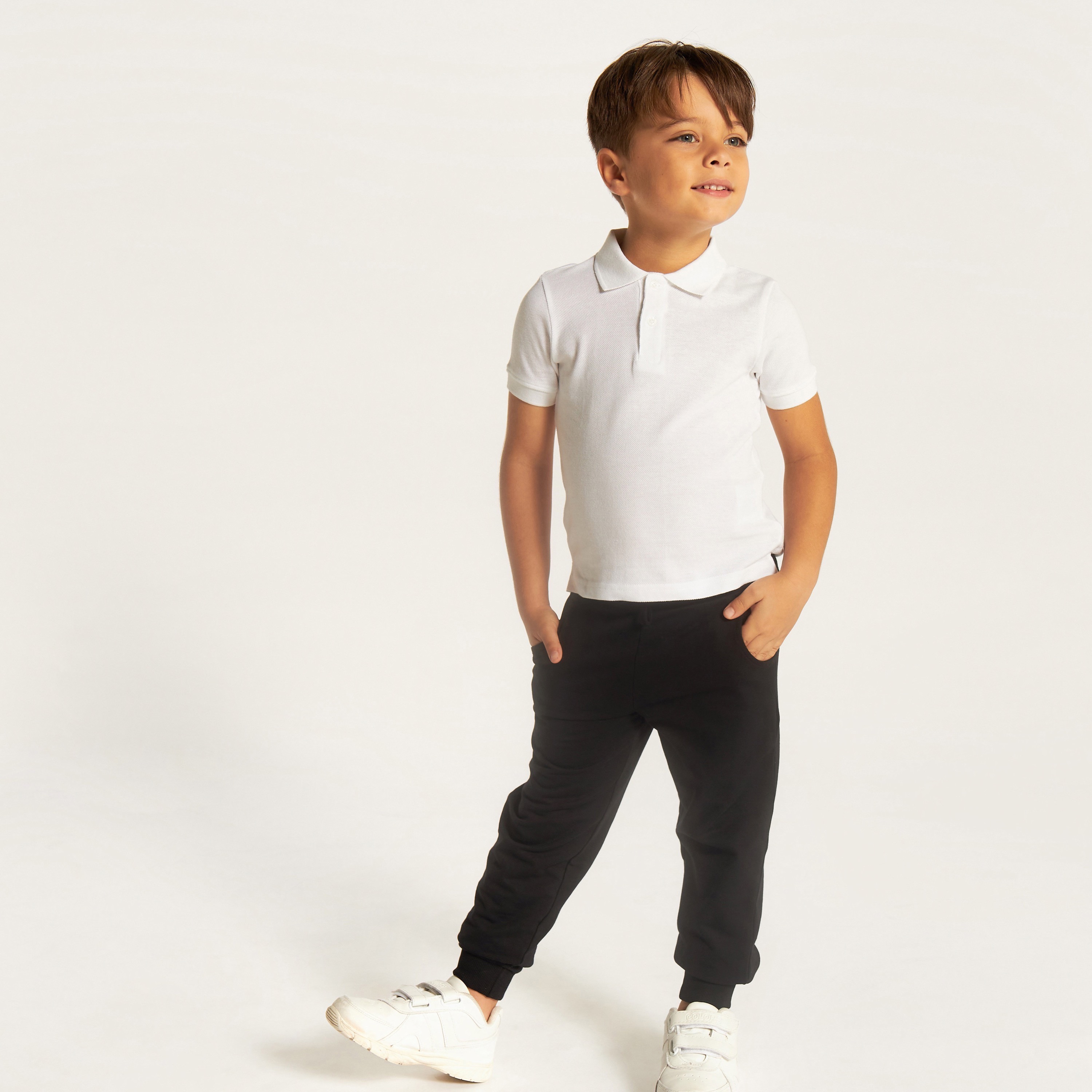 تيشيرت بولو سادة بأكمام قصيرة من جونيورز-boys-clothing-schoolwear-tshirtsandpolos-image-1