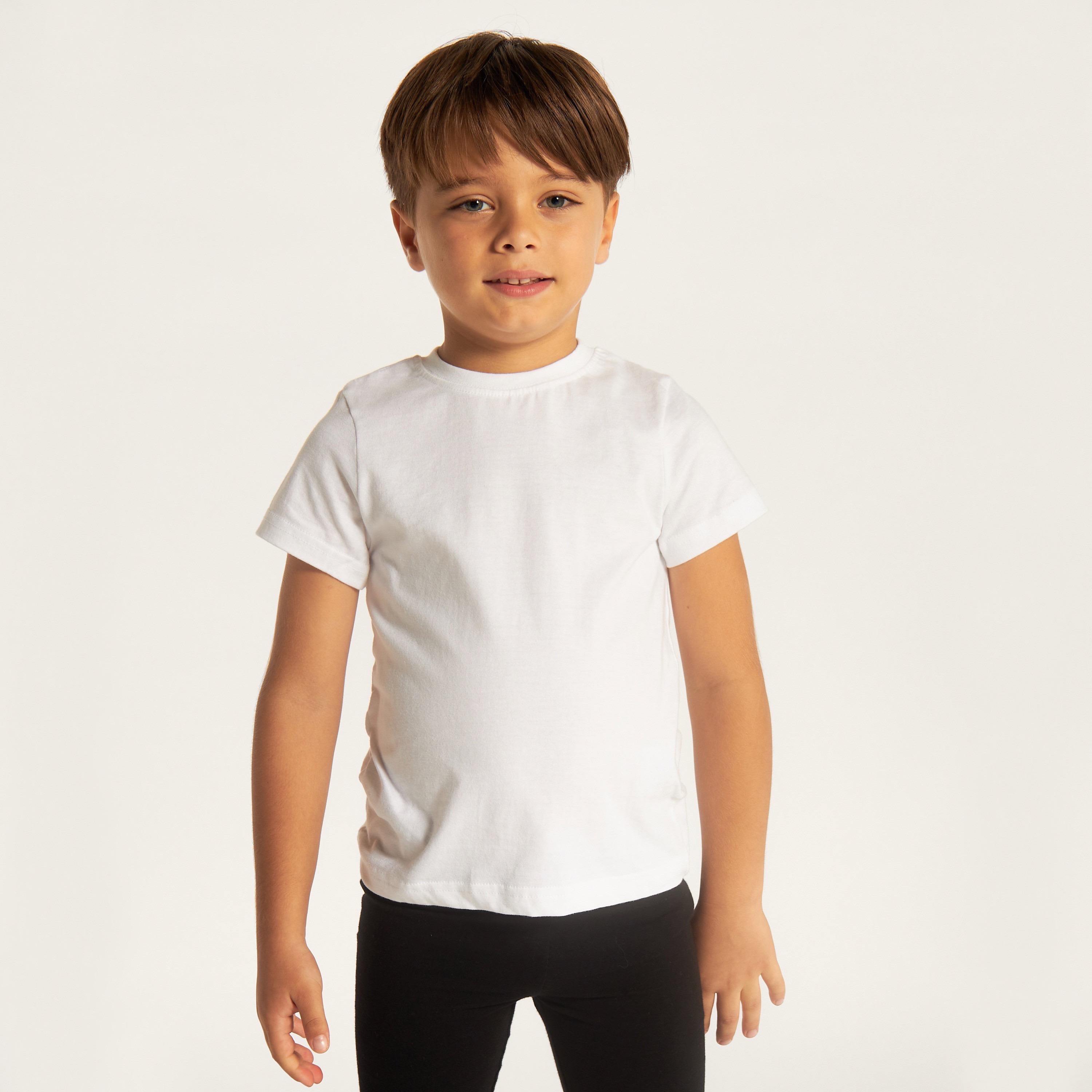 Juniors Solid T-shirt with Crew Neck and Short Sleeves-boys-clothing-schoolwear-tshirtsandpolos-image-1