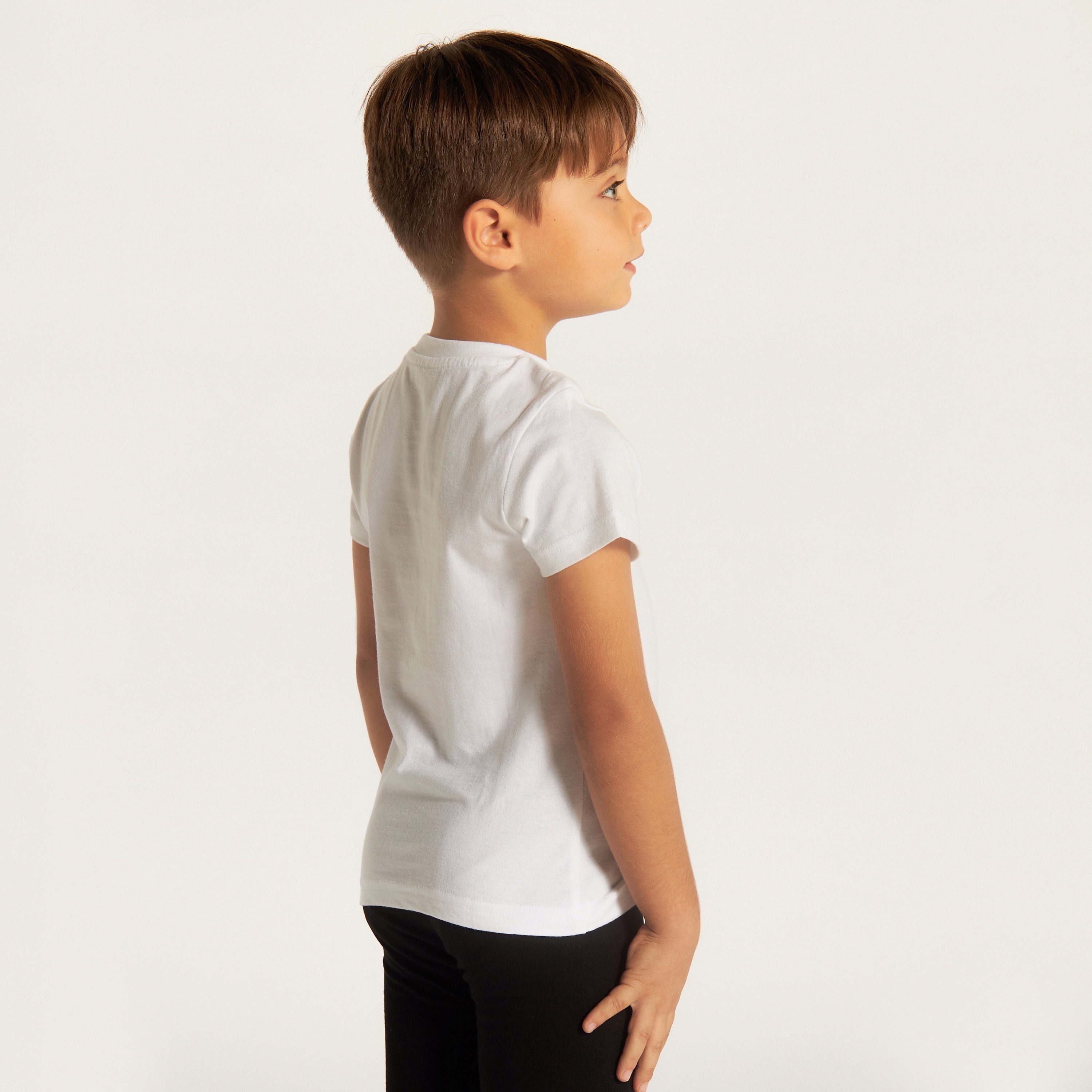 Juniors Solid T-shirt with Crew Neck and Short Sleeves-boys-clothing-schoolwear-tshirtsandpolos-image-2