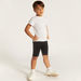 Juniors Solid T-shirt with Crew Neck and Short Sleeves-Tops-thumbnailMobile-3