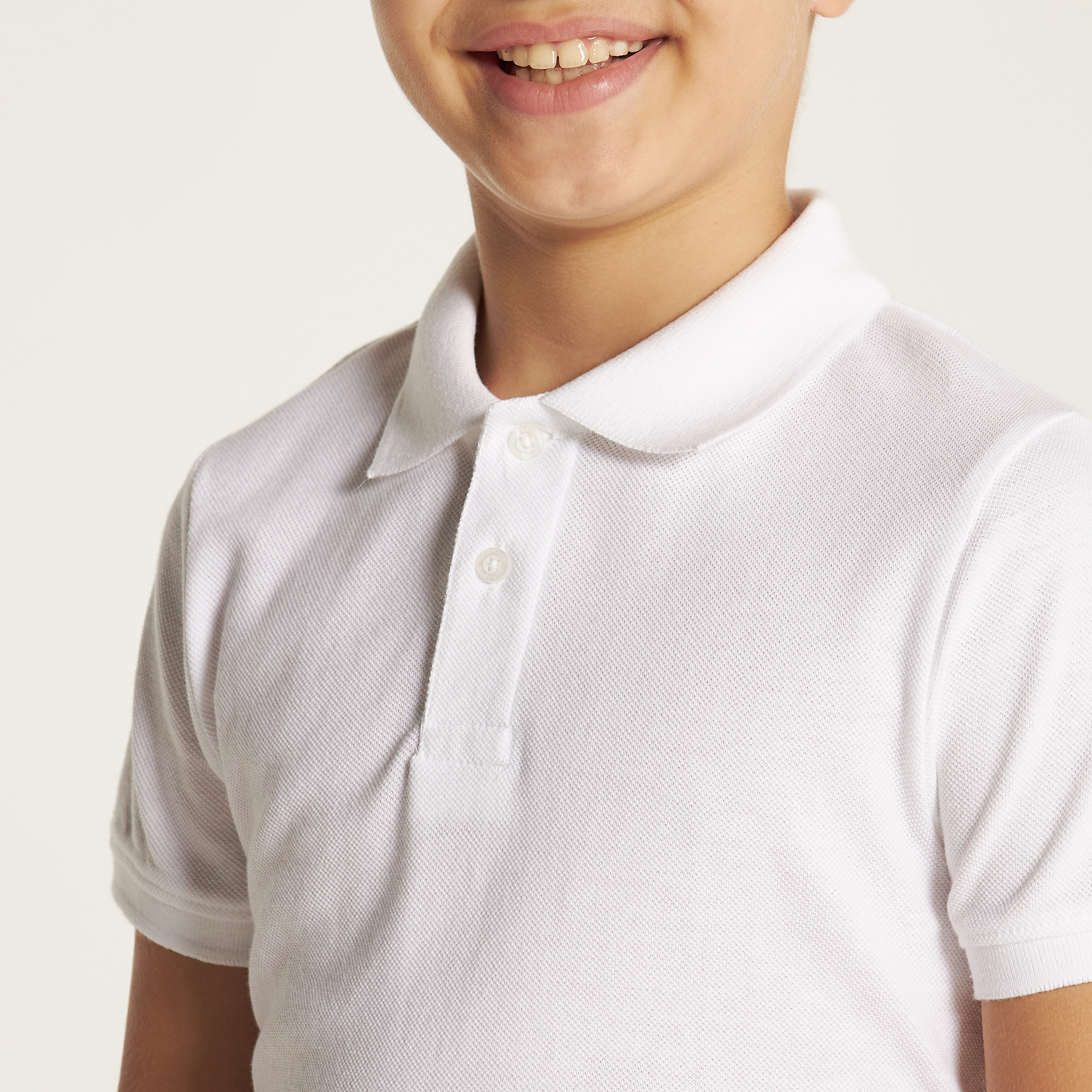 Juniors Solid Polo T-shirt with Short Sleeves-boys-clothing-schoolwear-tshirtsandpolos-image-3