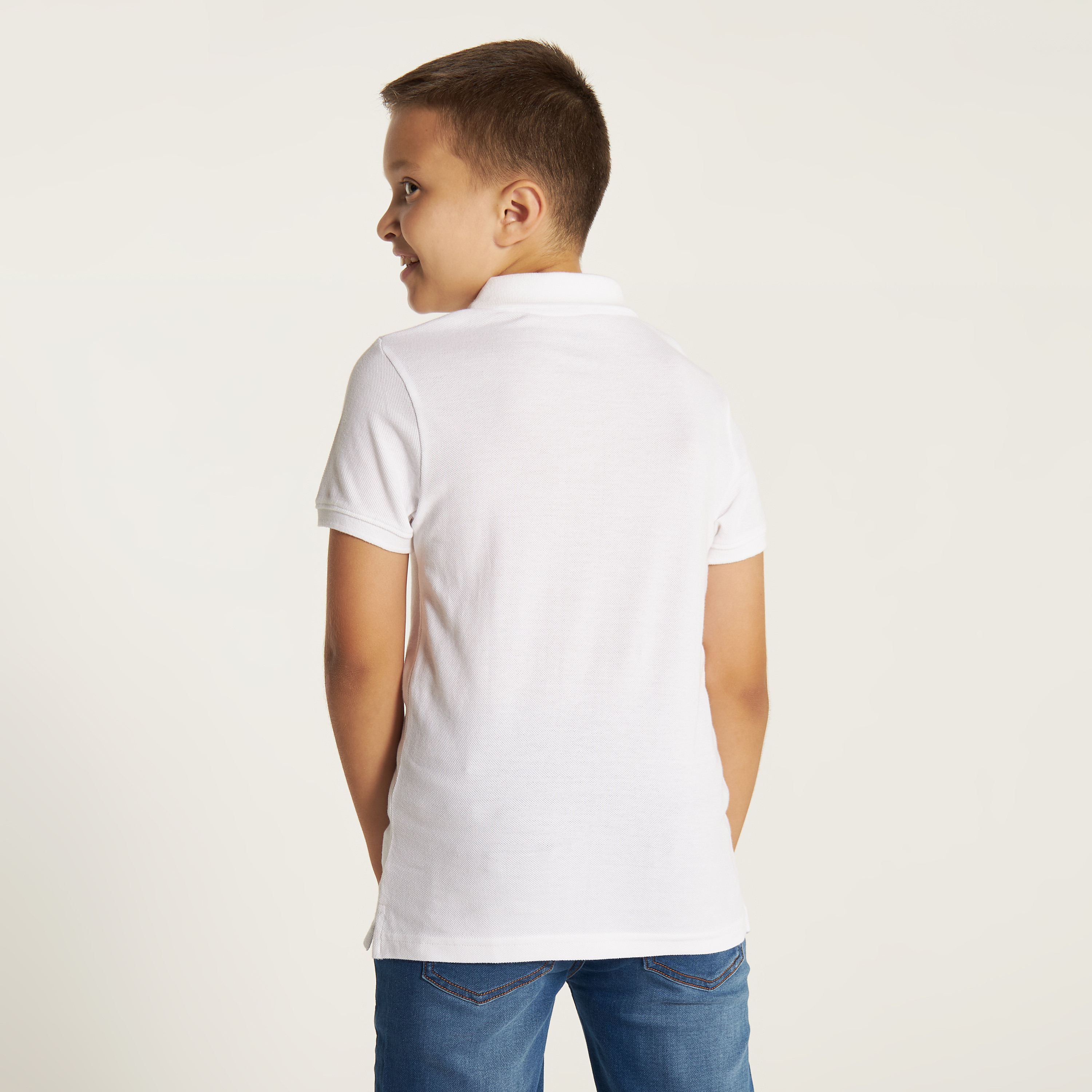 Juniors Solid Polo T-shirt with Short Sleeves-boys-clothing-schoolwear-tshirtsandpolos-image-4