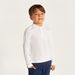 Juniors Solid Polo T-shirt with Long Sleeves and Button Closure-Tops-thumbnailMobile-0