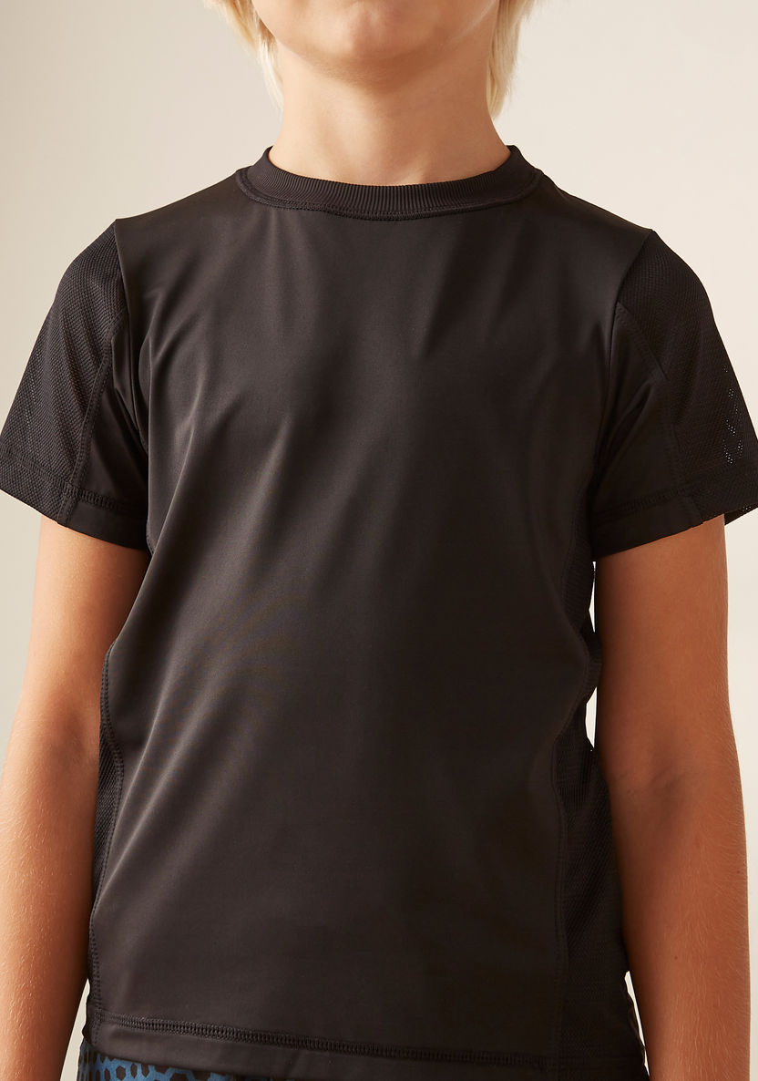 Juniors Panelled T-shirt with Crew Neck-Tops-image-3