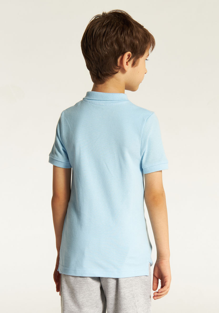 Juniors Solid Short Sleeves Polo T-shirt-Tops-image-3