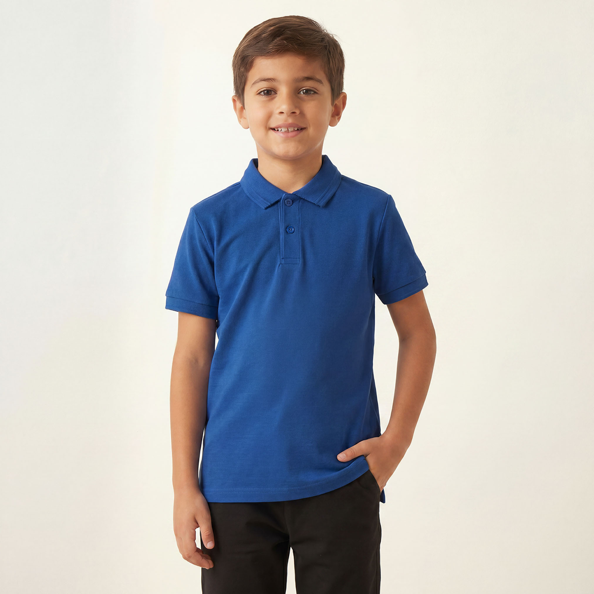 Juniors Solid Short Sleeves Polo T-shirt-boys-clothing-tshirtsandpolos-image-1
