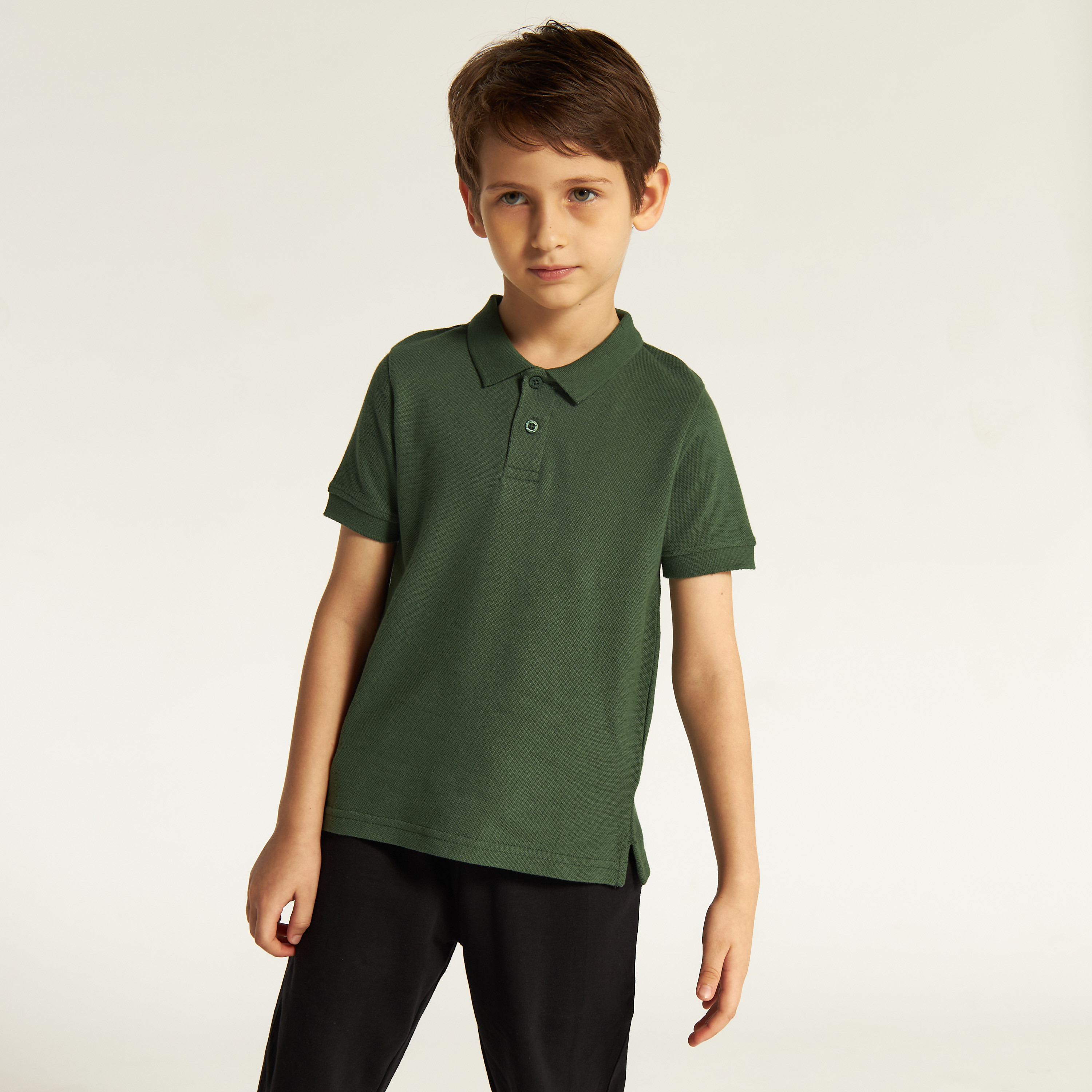 Juniors Solid Short Sleeves Polo T-shirt-boys-clothing-tshirtsandpolos-image-1