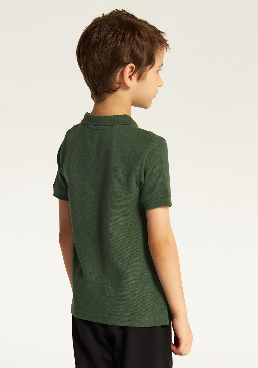 Juniors Solid Short Sleeves Polo T-shirt-Tops-image-3