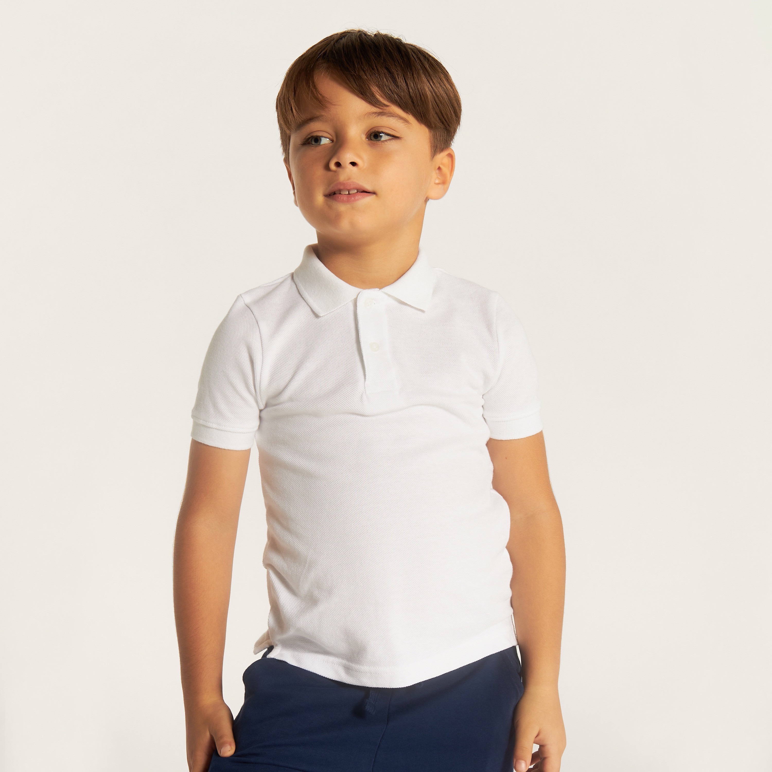 تيشيرت بولو سادة بأكمام قصيرة وأزرار إغلاق من جونيورز-boys-clothing-schoolwear-tshirtsandpolos-image-4