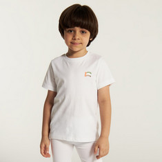 Juniors UAE National Day Print T-shirt with Crew Neck and Short Sleeves