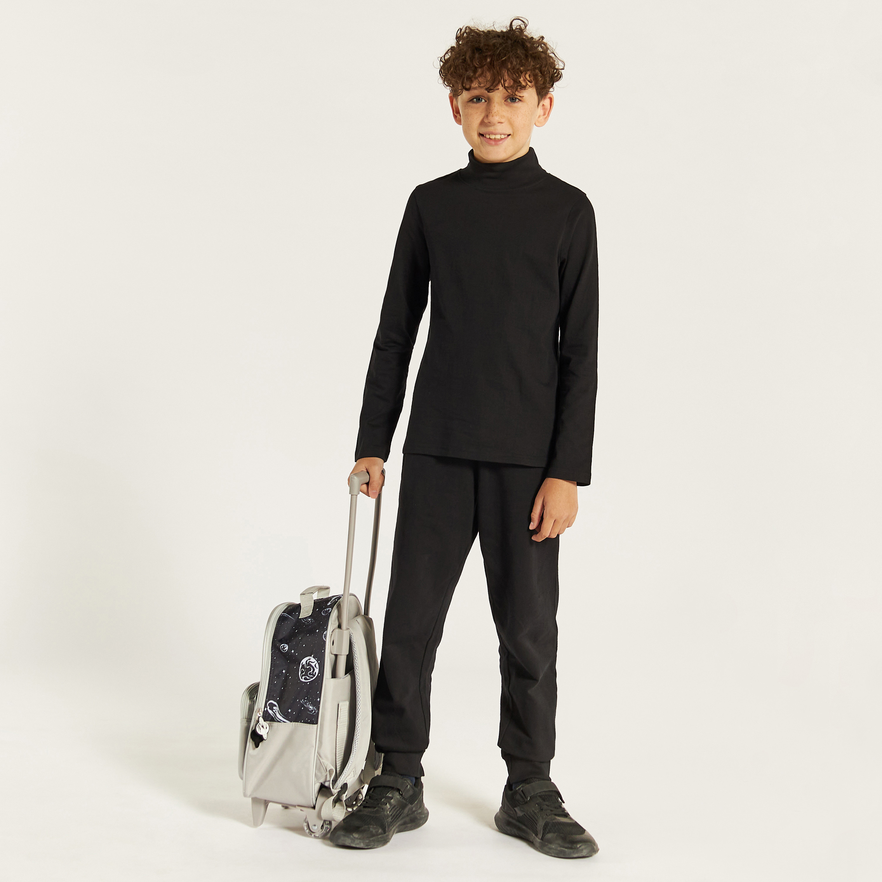 Juniors Solid T-shirt with Long Sleeves and High Neck-boys-clothing-schoolwear-tshirtsandpolos-image-2