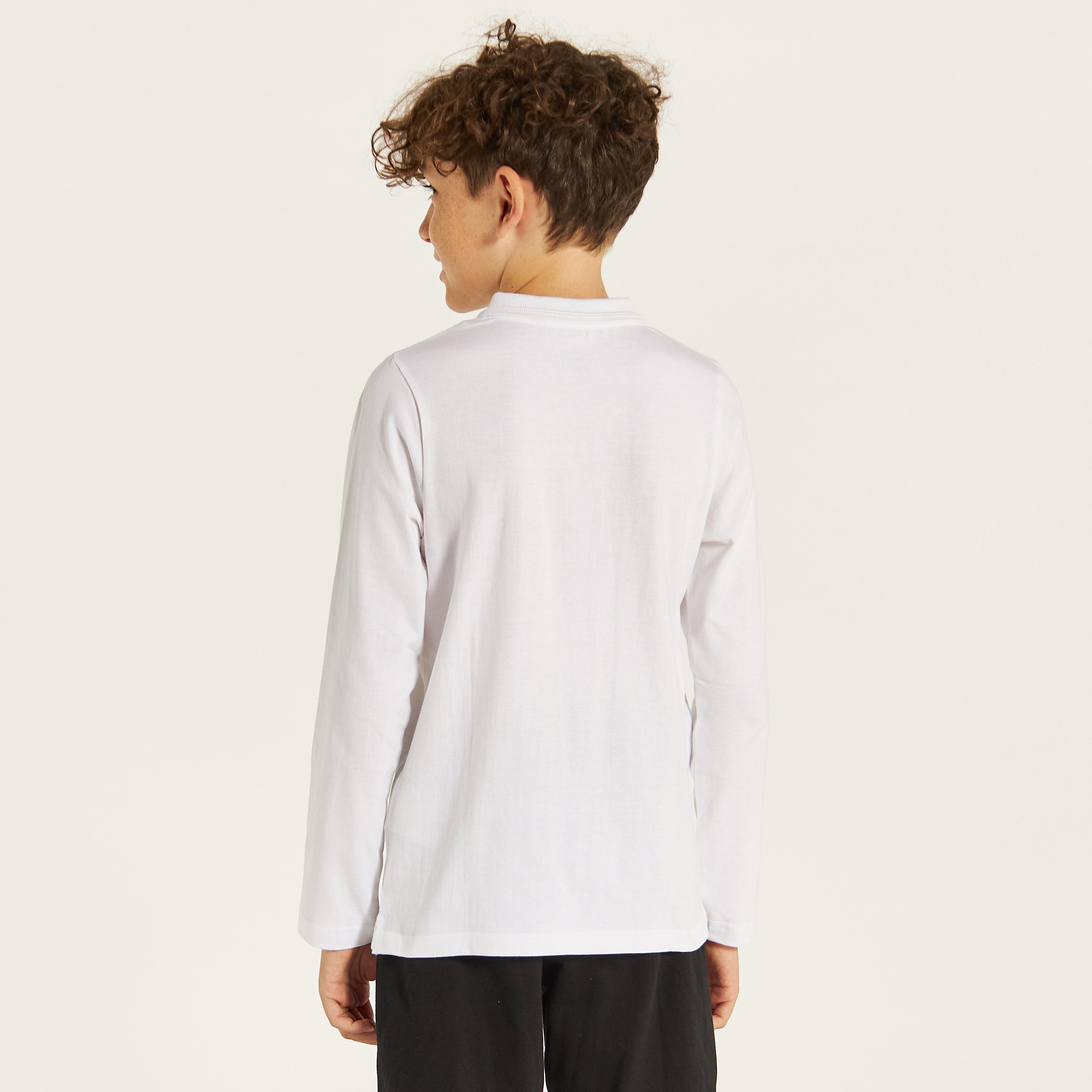 Juniors Solid Polo T-shirt with Long Sleeves-boys-clothing-tshirtsandpolos-image-4
