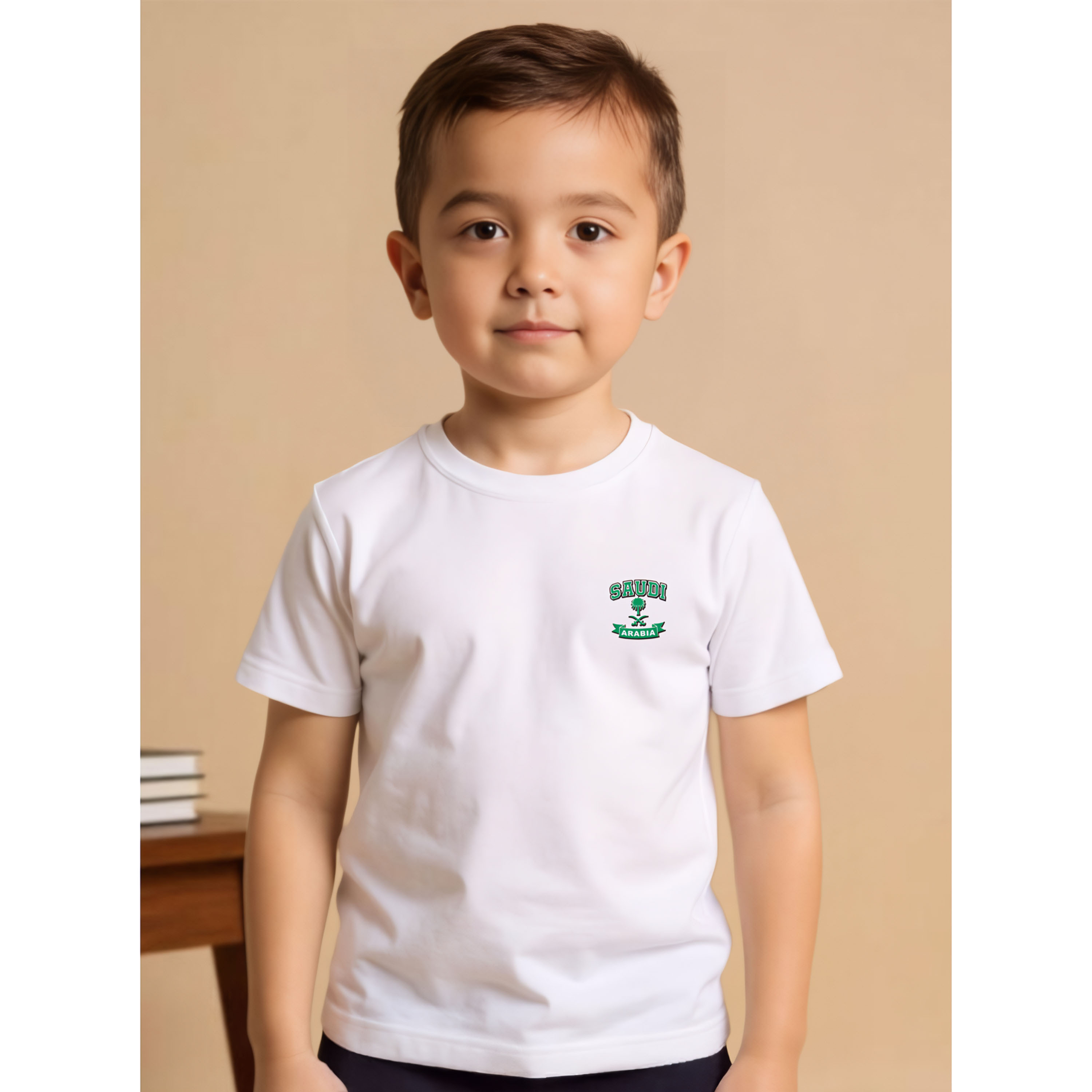 Juniors KSA National Day Print T-shirt with Short Sleeves-boys-clothing-tshirtsandpolos-image-1