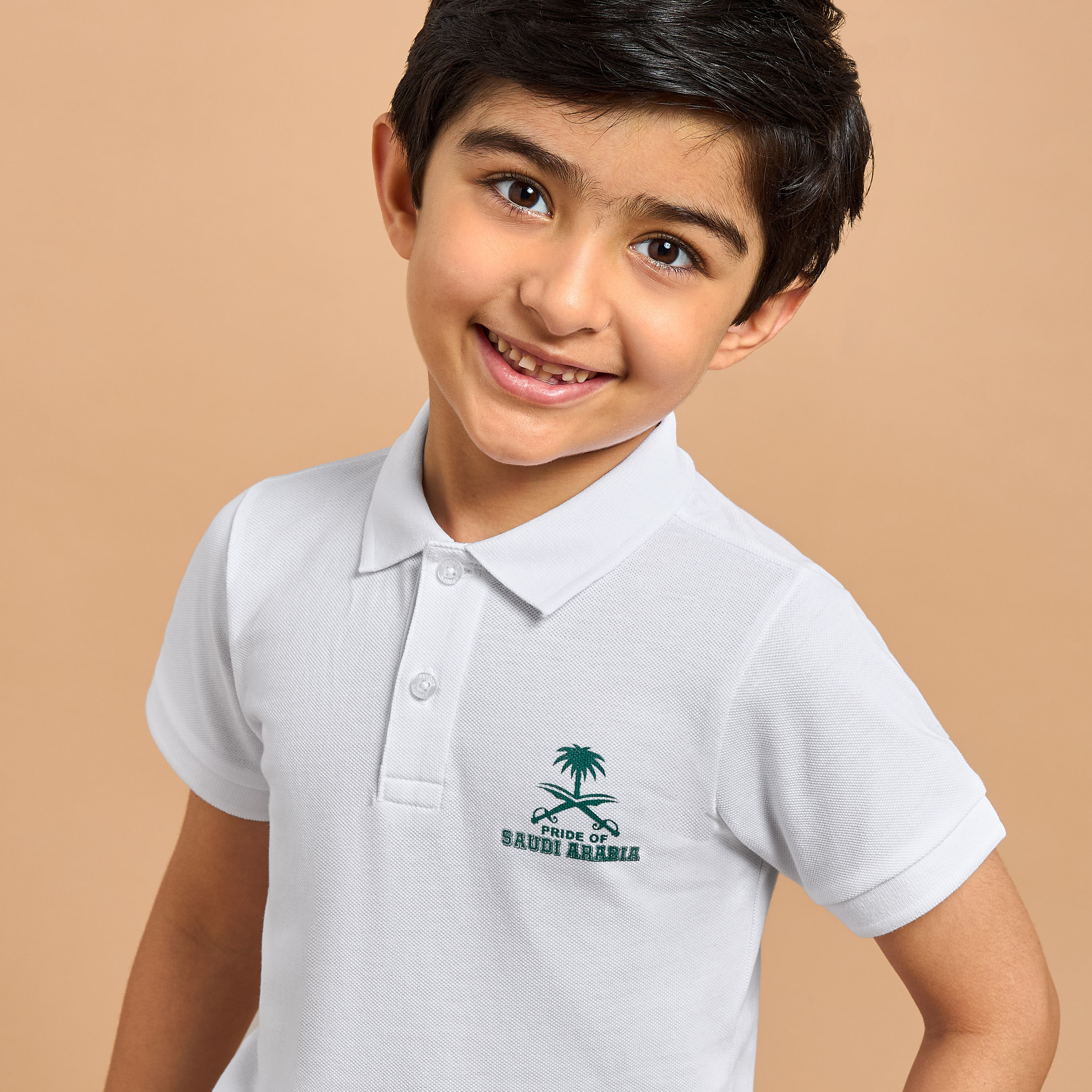 Juniors KSA National Day Print Polo T-shirt with Short Sleeves-boys-clothing-tshirtsandpolos-image-4