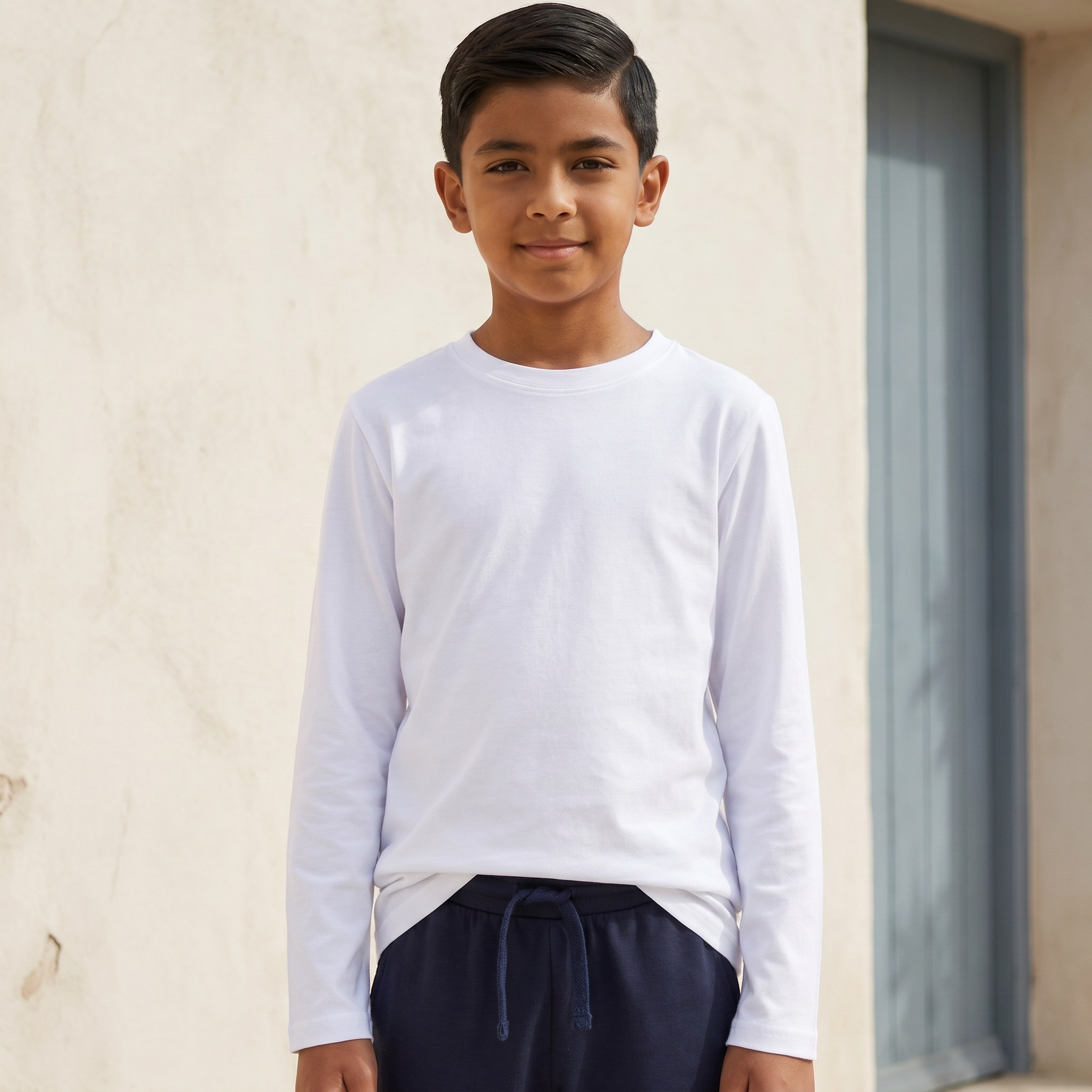 تيشيرت بأكمام طويلة وياقة ضيقة من جونيورز-boys-clothing-tshirtsandpolos-image-3