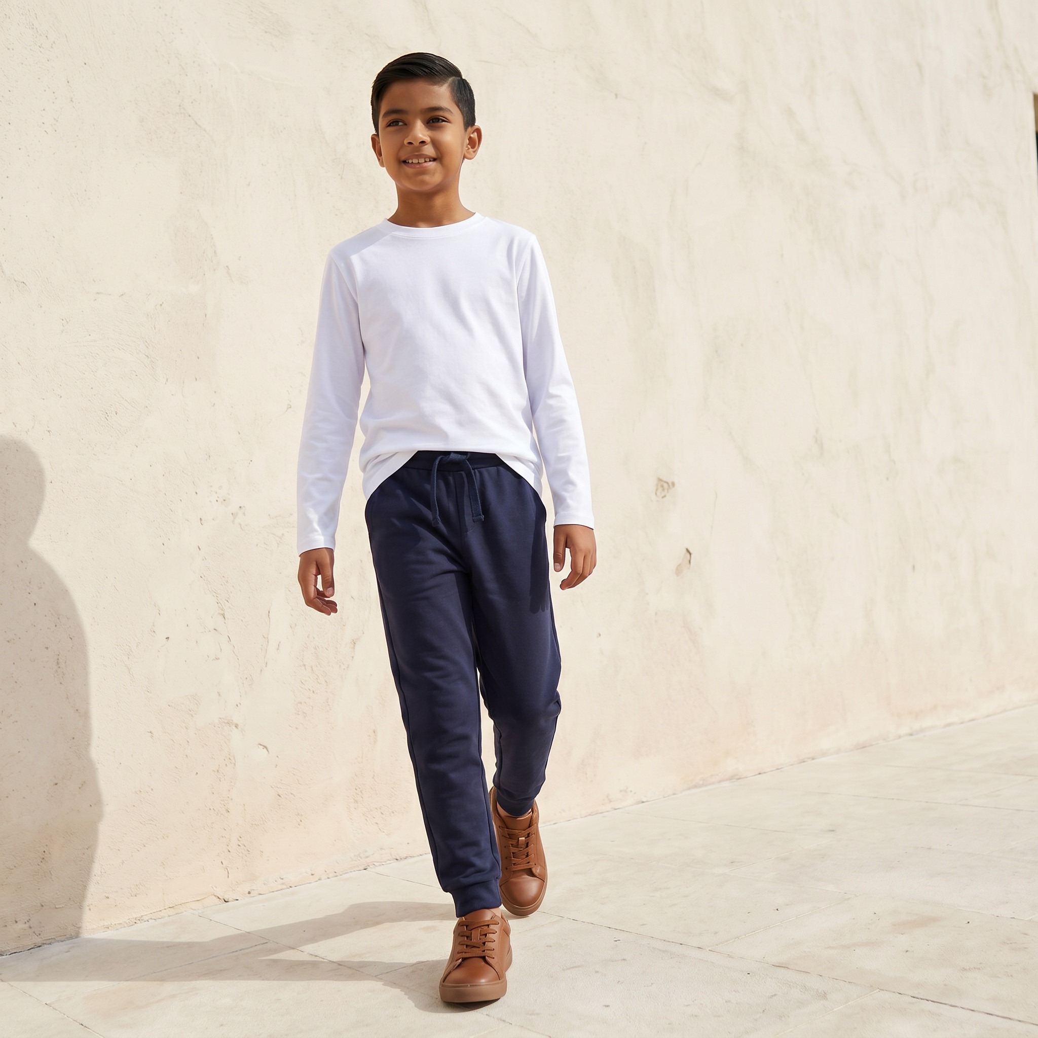 تيشيرت بأكمام طويلة وياقة ضيقة من جونيورز-boys-clothing-tshirtsandpolos-image-5