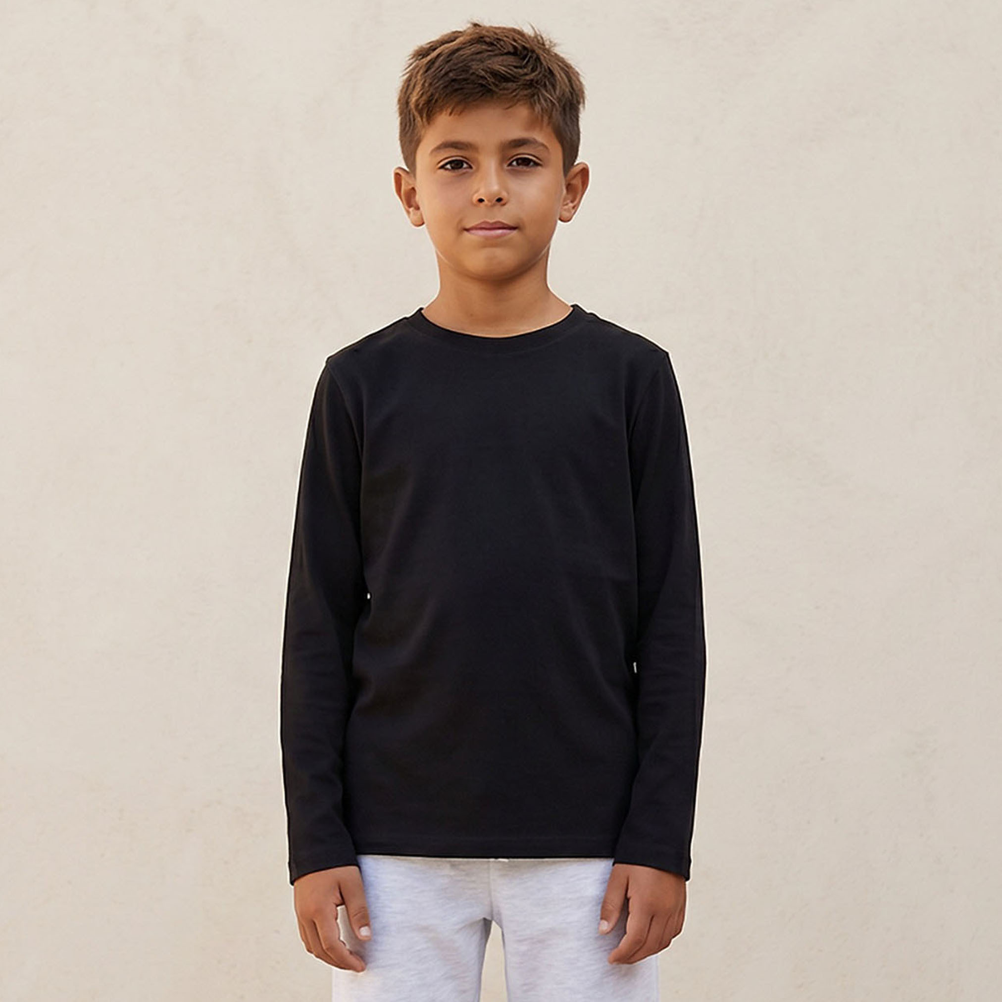 تيشيرت برقبة ضيقة وأكمام طويلة من جونيورز-boys-clothing-tshirtsandpolos-image-1