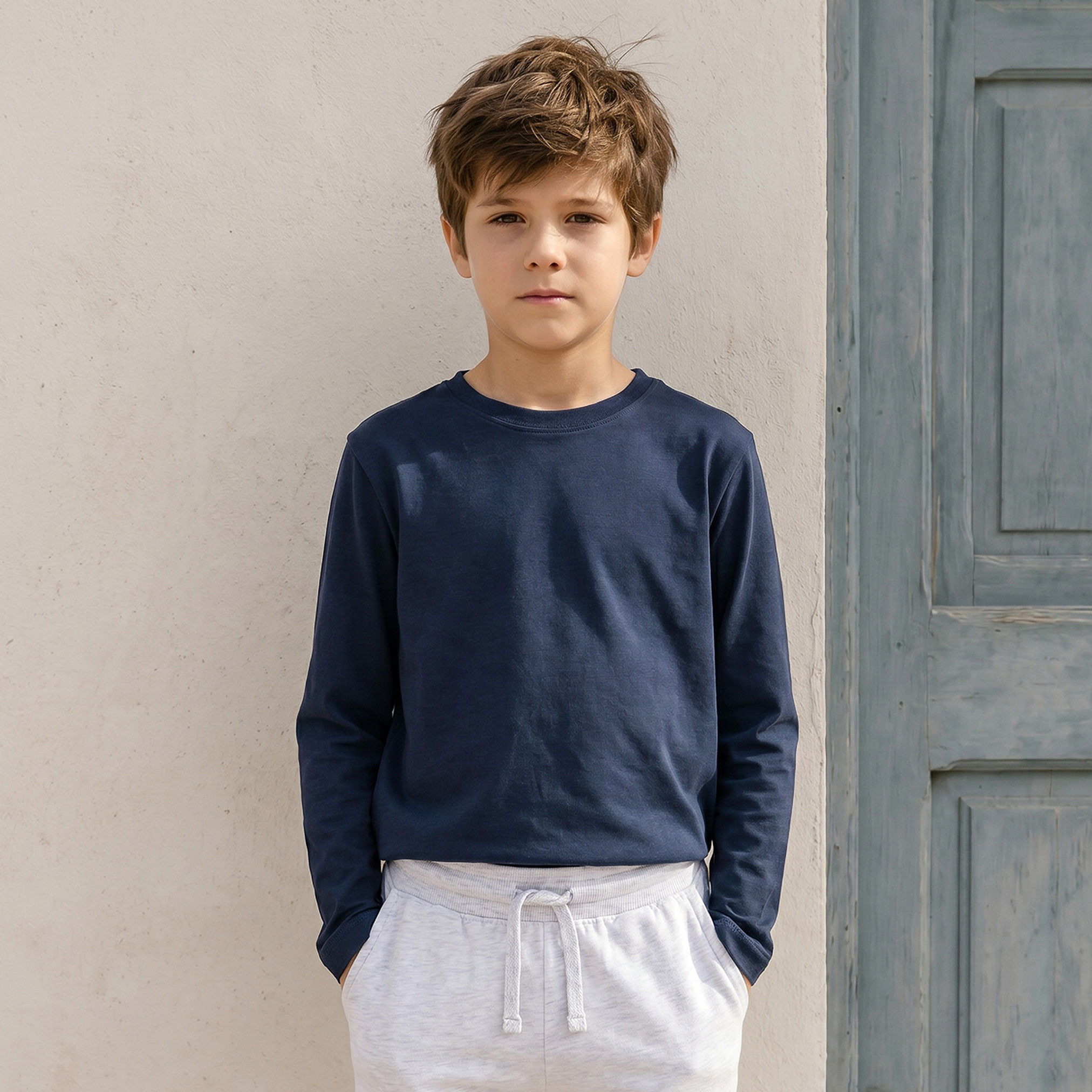 Juniors Crew Neck Long Sleeves T-shirt-boys-clothing-tshirtsandpolos-image-1