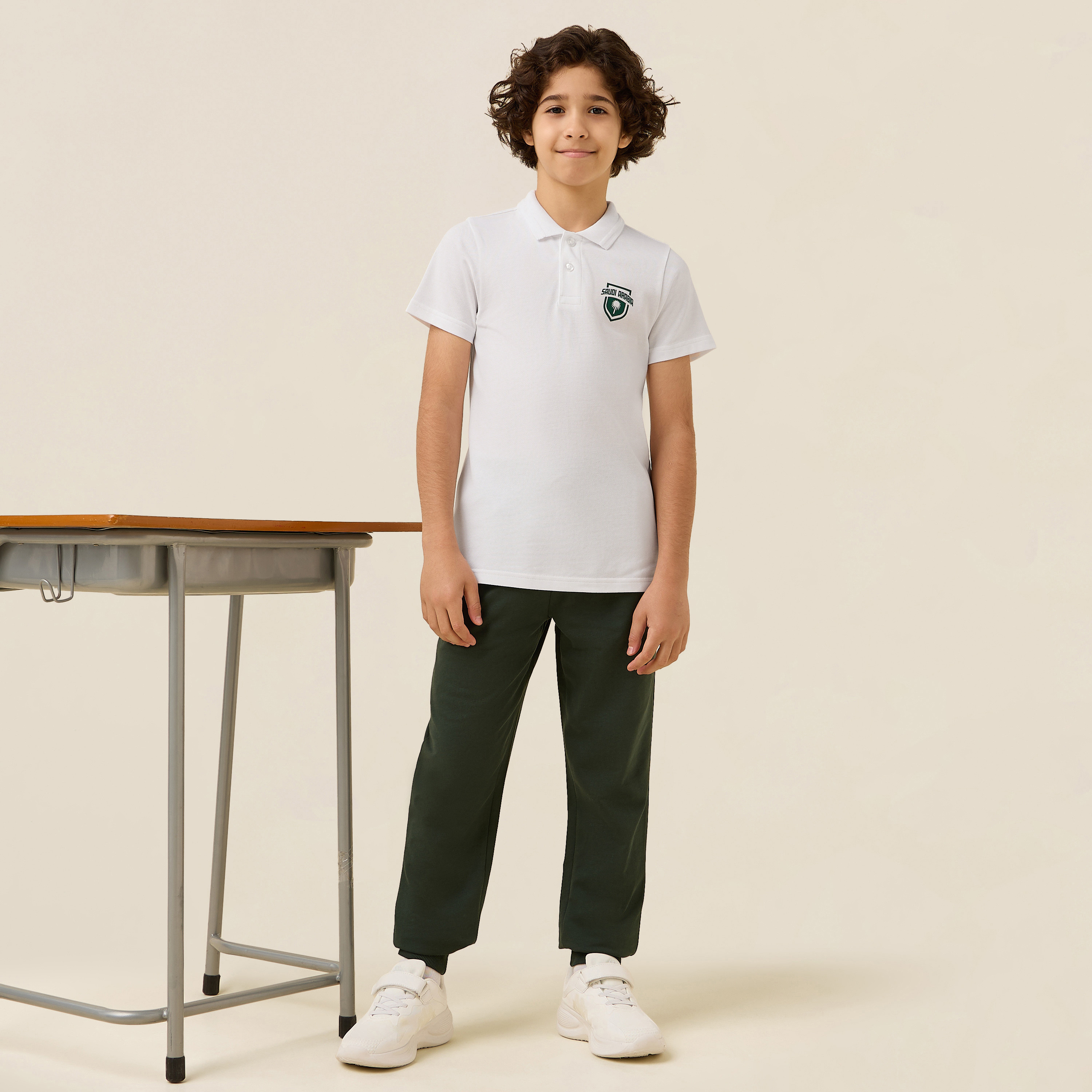 Juniors Collared Short Sleeves Polo T-shirt with KSA National Day Print-boys-clothing-tshirtsandpolos-image-2