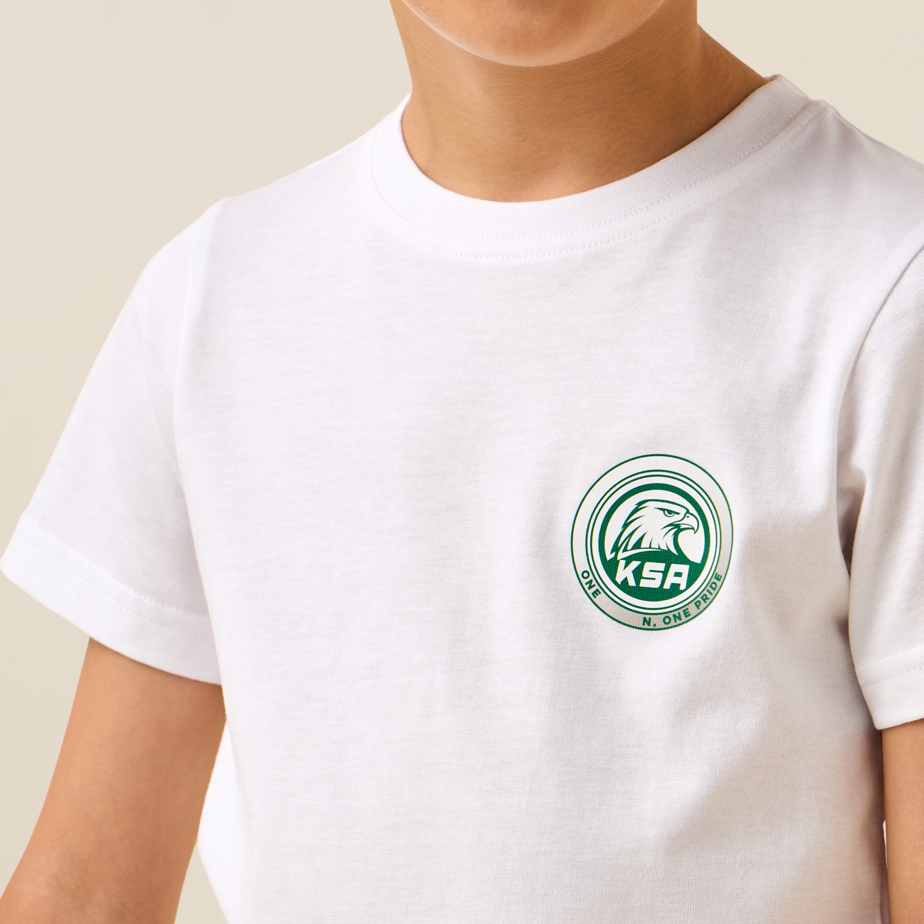 Juniors Crew Neck Short Sleeves T-shirt with KSA National Day Print-boys-clothing-tshirtsandpolos-image-4