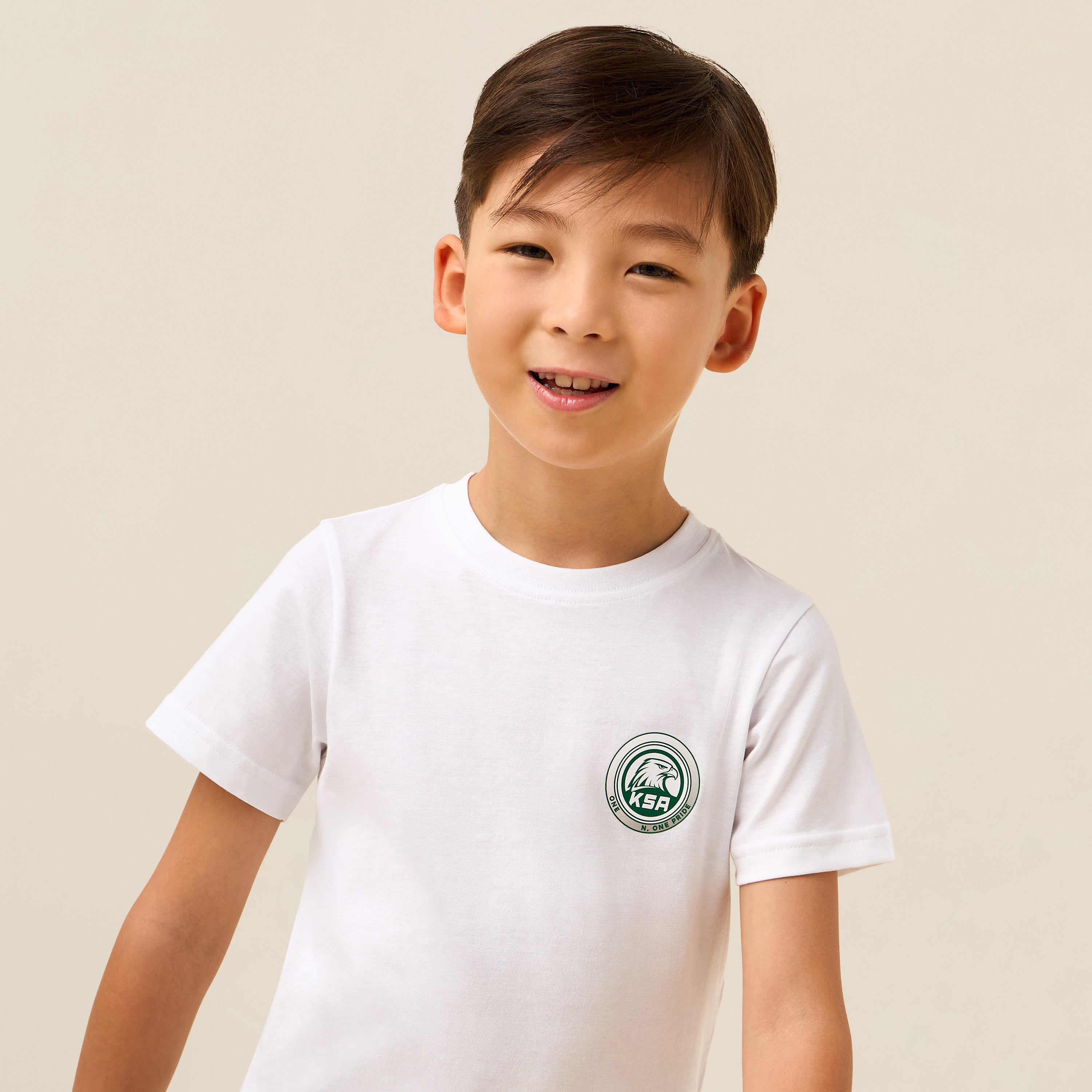 Juniors Crew Neck Short Sleeves T-shirt with KSA National Day Print-boys-clothing-tshirtsandpolos-image-5