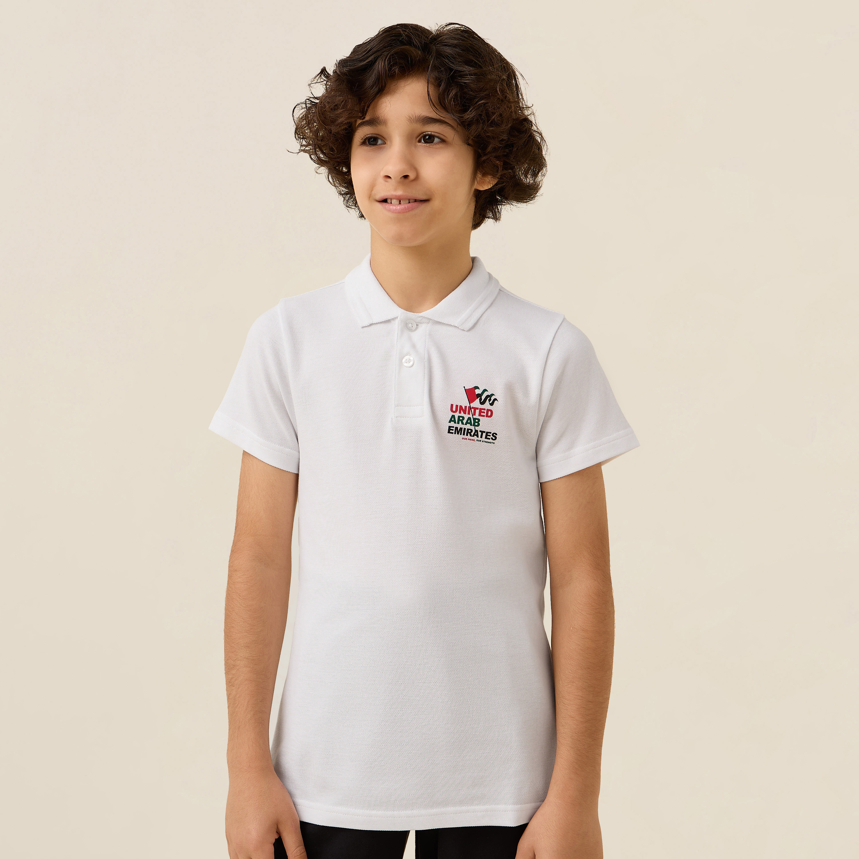 Juniors Collared Short Sleeves Polo T-shirt with UAE National Day Print-boys-clothing-tshirtsandpolos-image-1