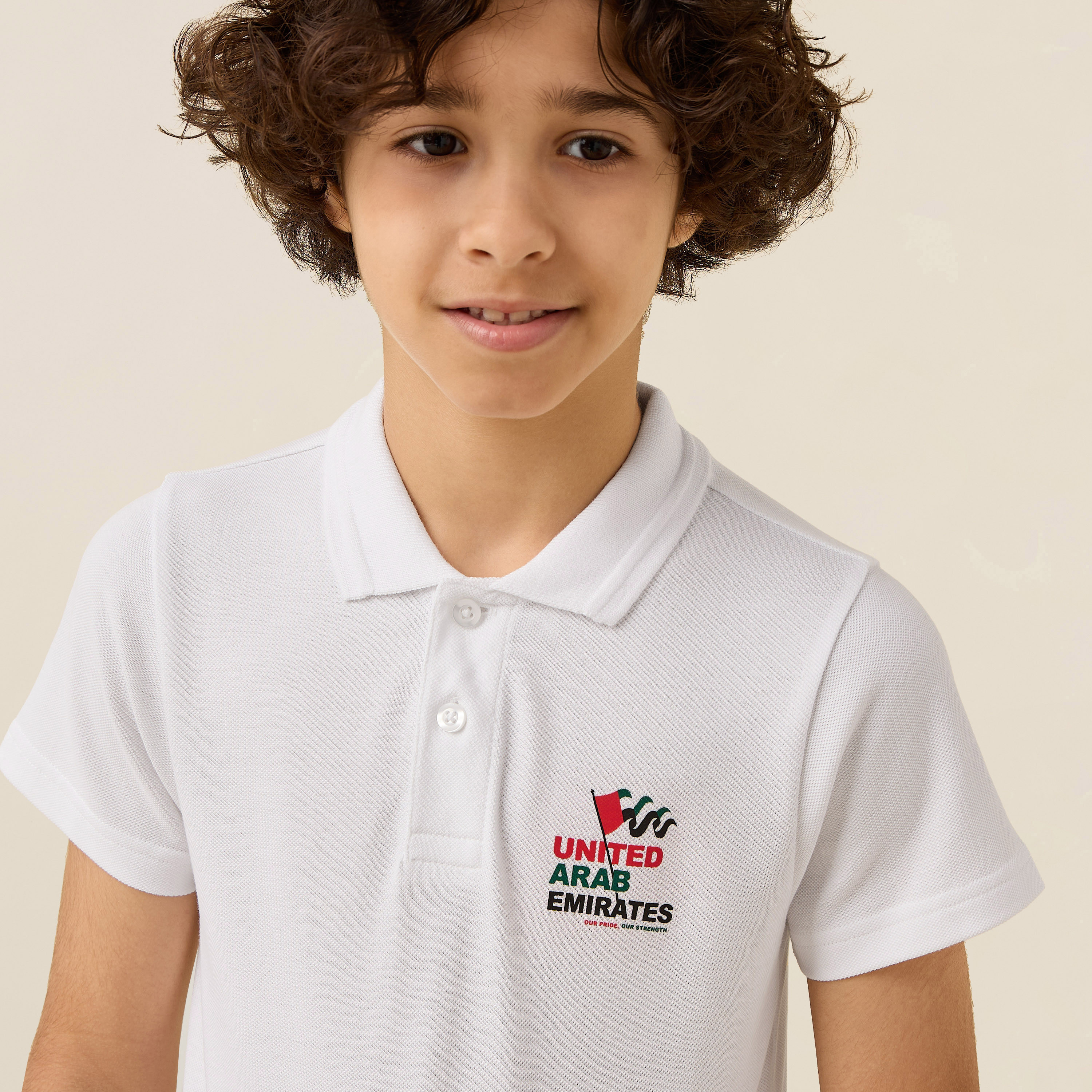 Juniors Collared Short Sleeves Polo T-shirt with UAE National Day Print-boys-clothing-tshirtsandpolos-image-4