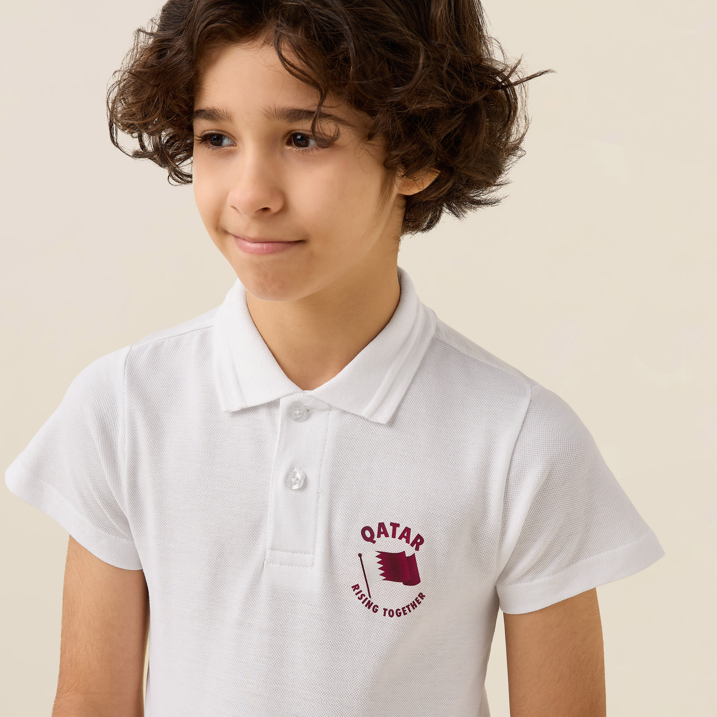 Juniors Collared Short Sleeves T-shirt with Qatar Print-boys-clothing-tshirtsandpolos-image-4