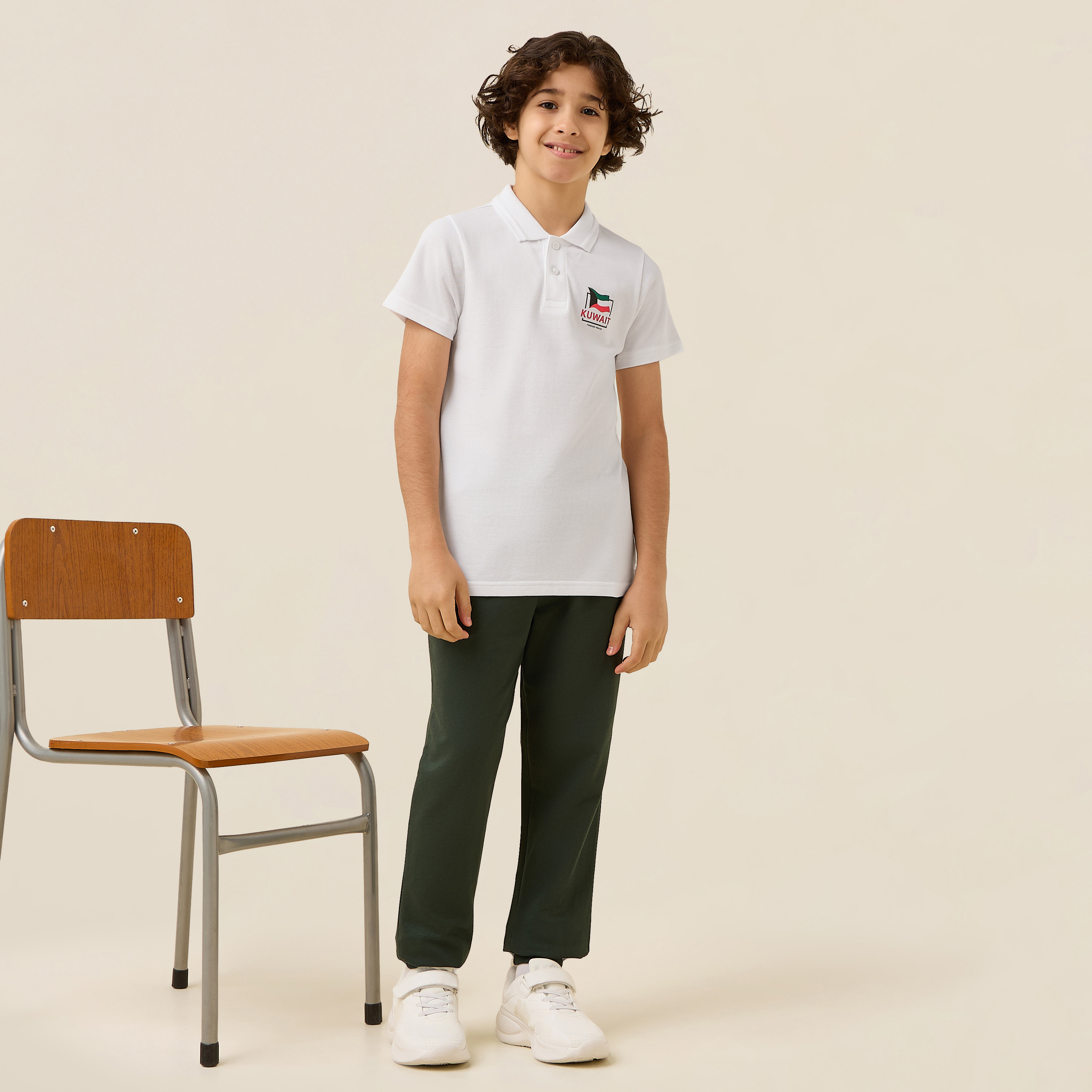 Juniors Collared Short Sleeves Polo T-shirt with Kuwait National Day Print-boys-clothing-tshirtsandpolos-image-2