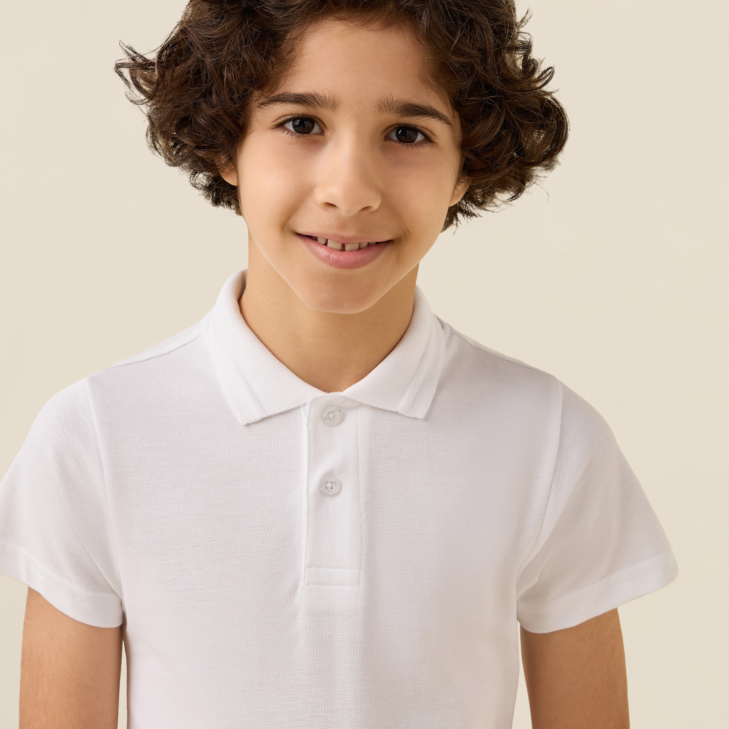 Juniors White School Polo T-shirt with Short Sleeves - Boys-boys-clothing-schoolwear-tshirtsandpolos-image-4