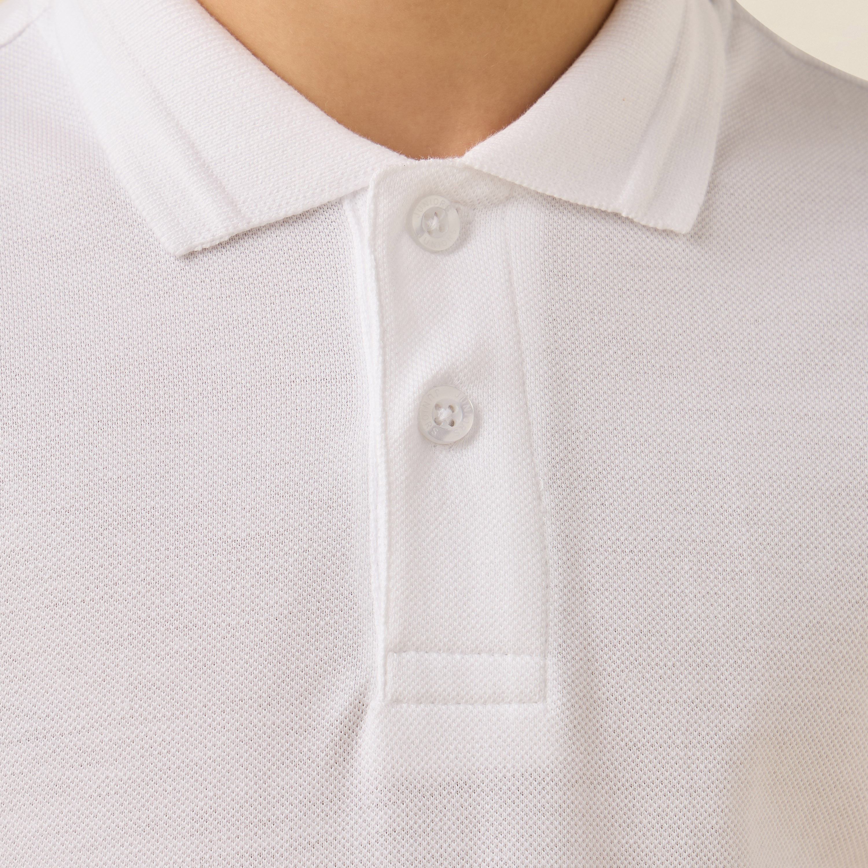 Juniors White School Polo T-shirt with Short Sleeves - Boys-boys-clothing-schoolwear-tshirtsandpolos-image-5