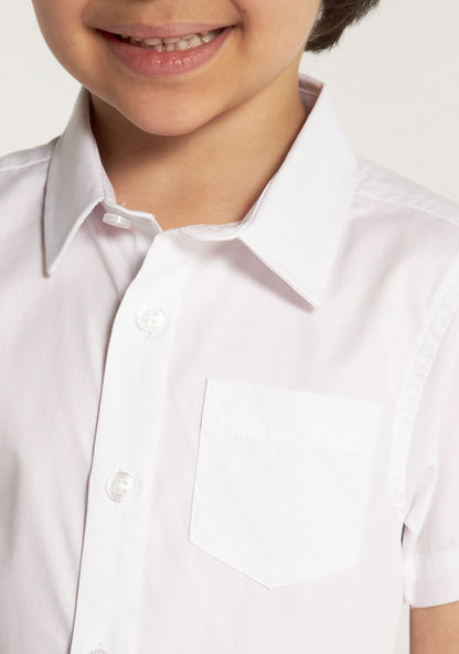 Juniors Solid Shirt with Chest Pocket and Short Sleeves