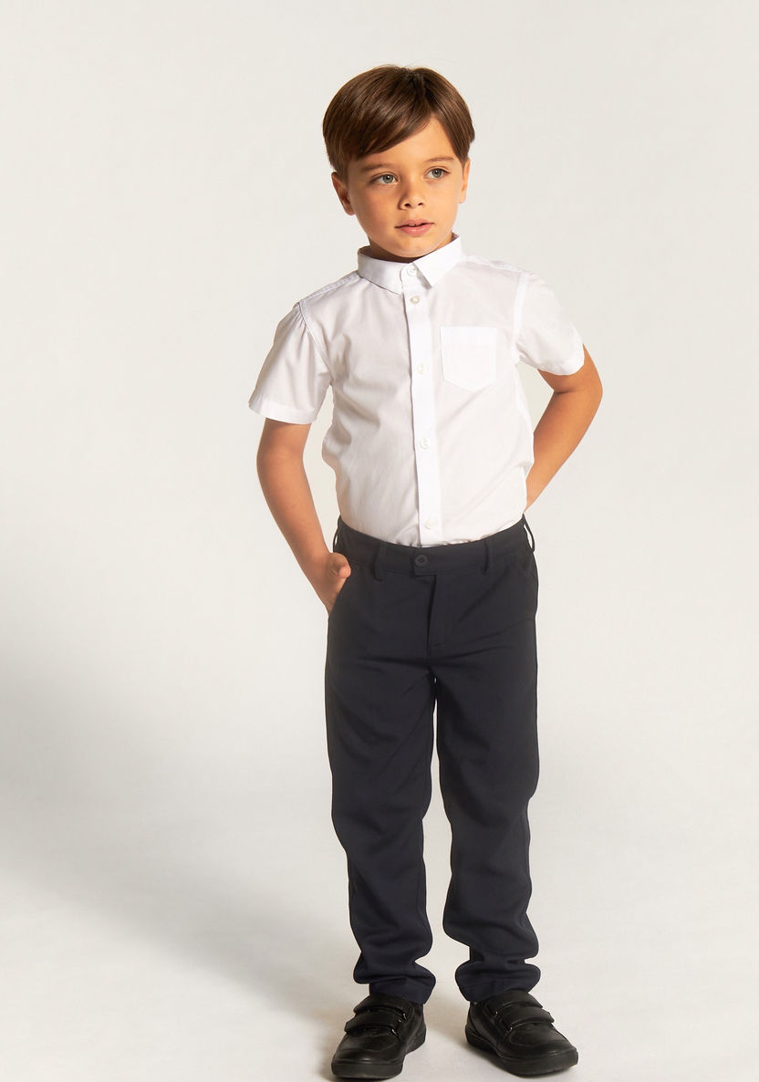Juniors Solid Shirt with Short Sleeves and Pocket-Tops-image-3