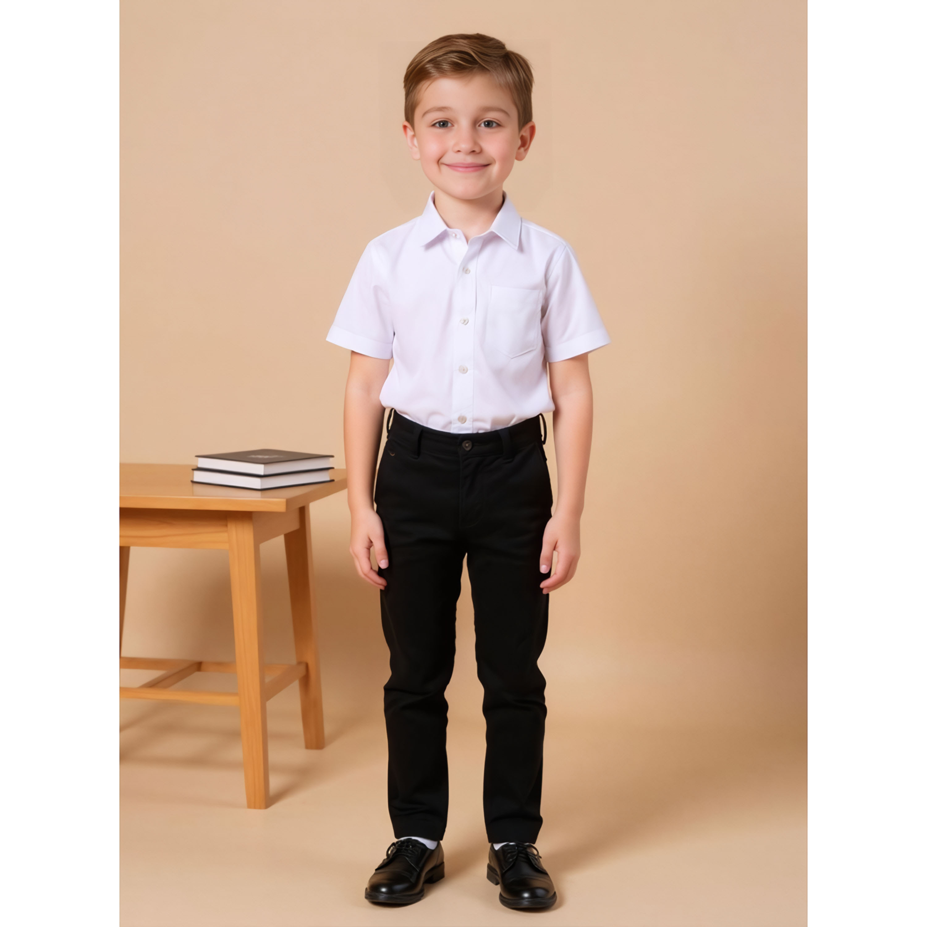 قميص بارز الملمس بأكمام قصيرة وجيب من جونيورز-boys-clothing-shirts-image-5