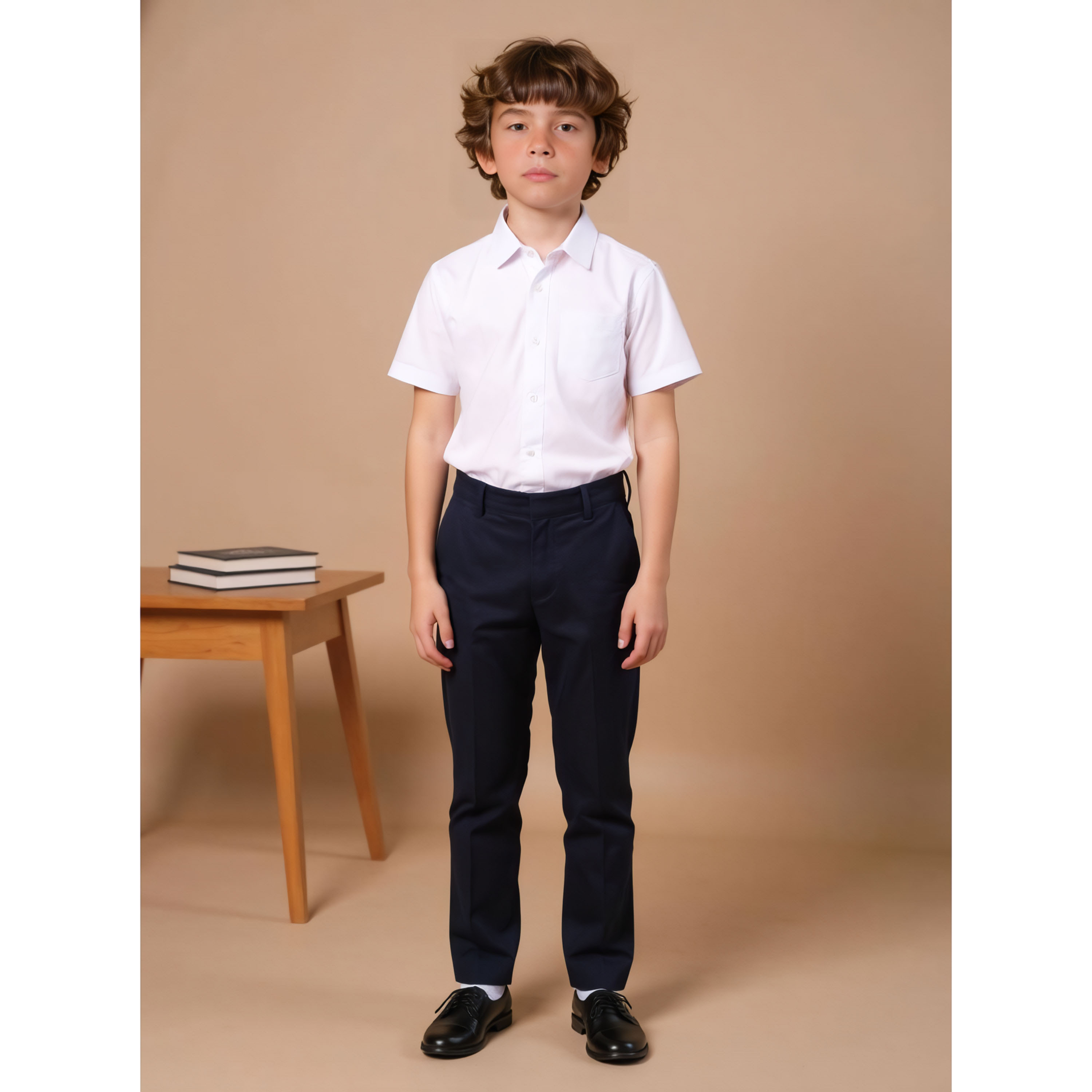 Juniors Textured Shirt with Short Sleeves and Pocket-boys-clothing-shirts-image-2