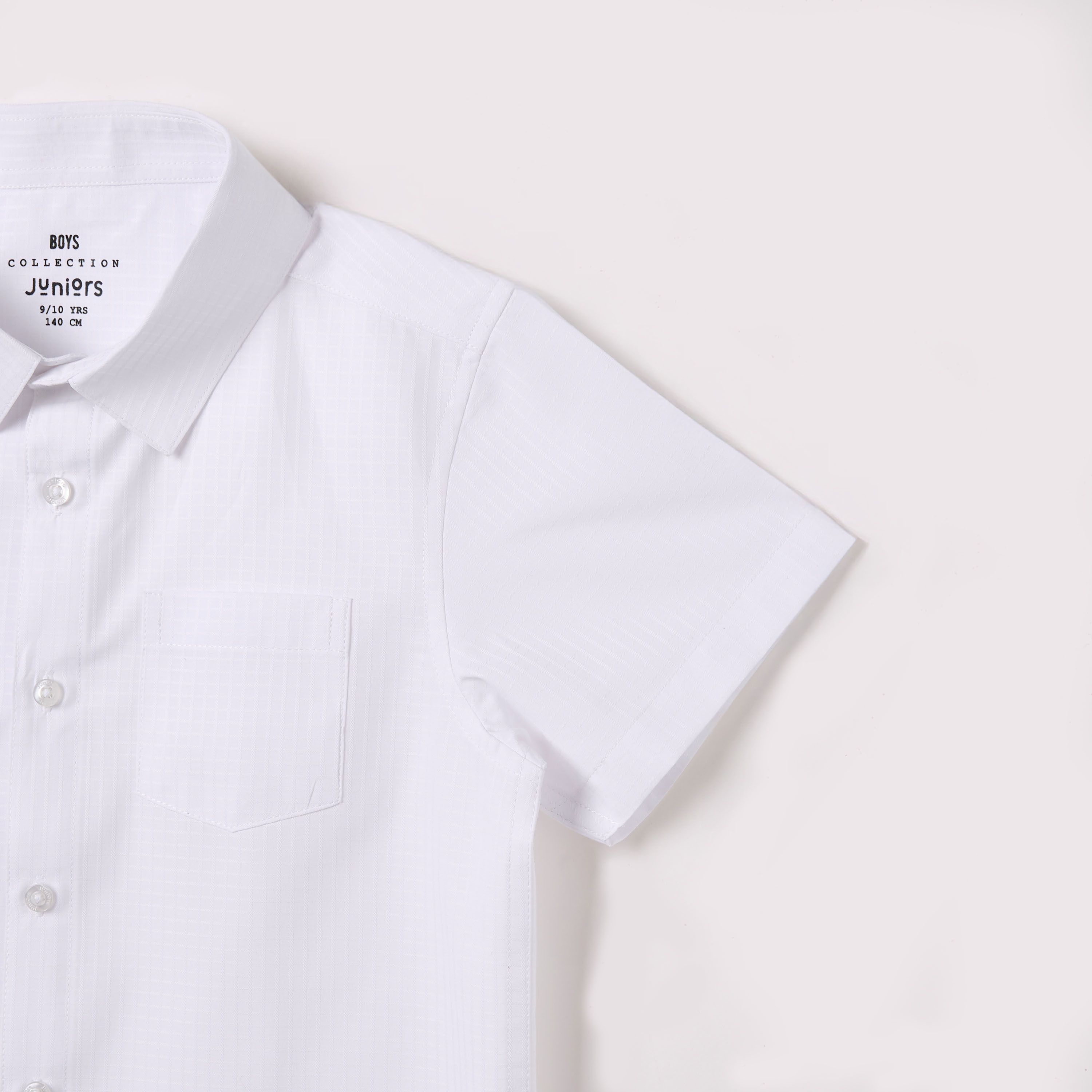 Juniors Textured Shirt with Short Sleeves and Pocket-boys-clothing-shirts-image-6