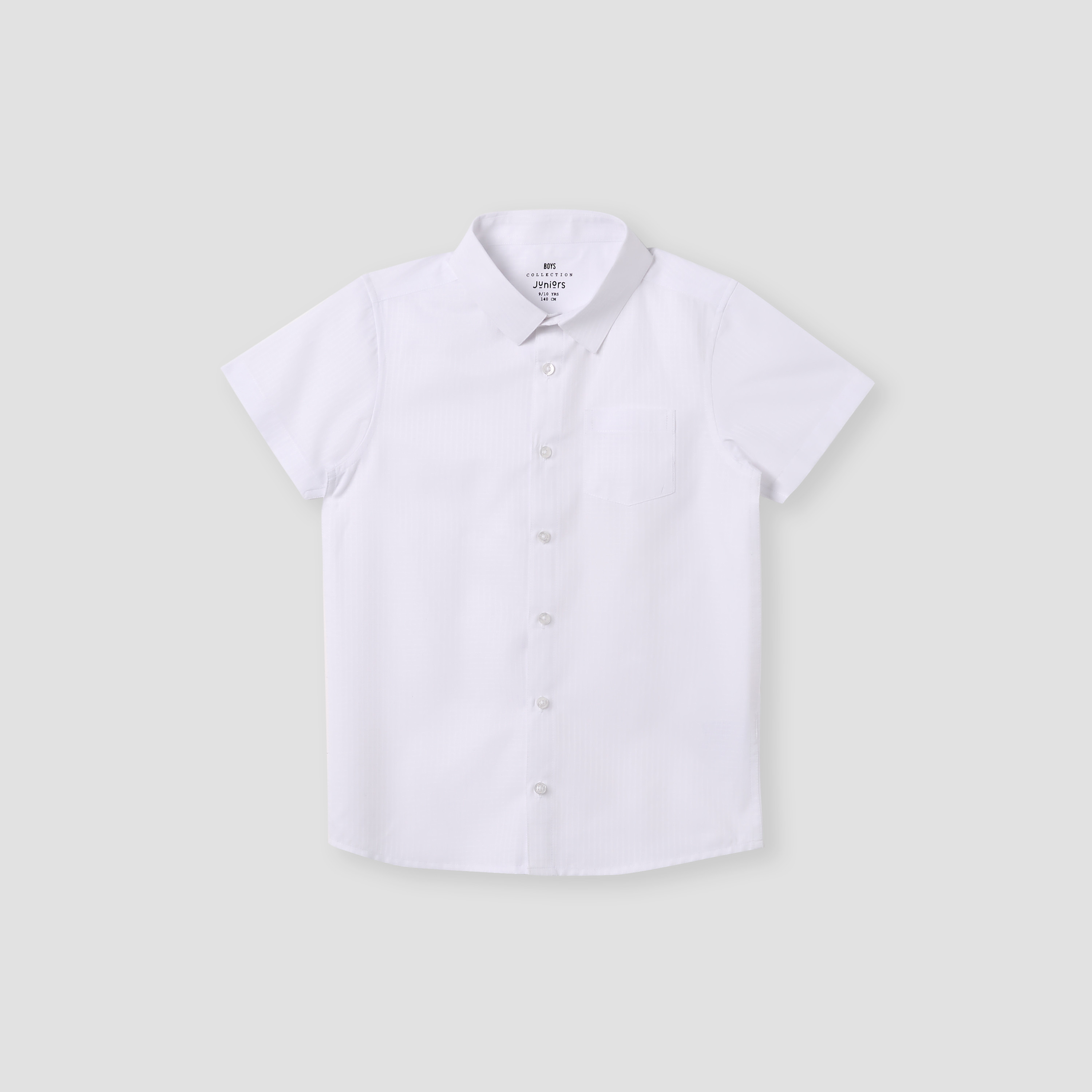 Juniors Textured Shirt with Short Sleeves and Pocket-boys-clothing-shirts-image-5