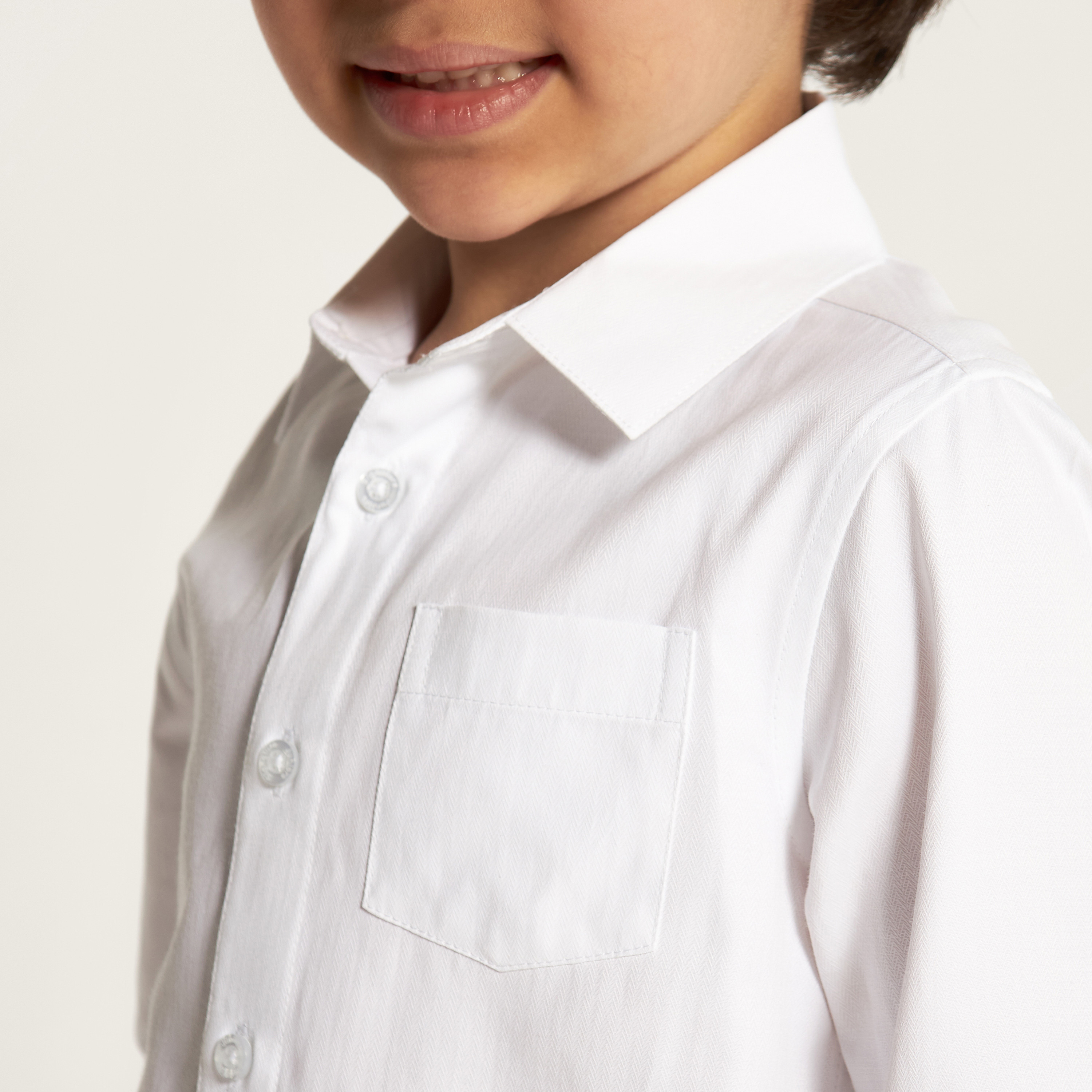 Juniors Solid Shirt with Long Sleeves and Pocket-boys-clothing-shirts-image-3