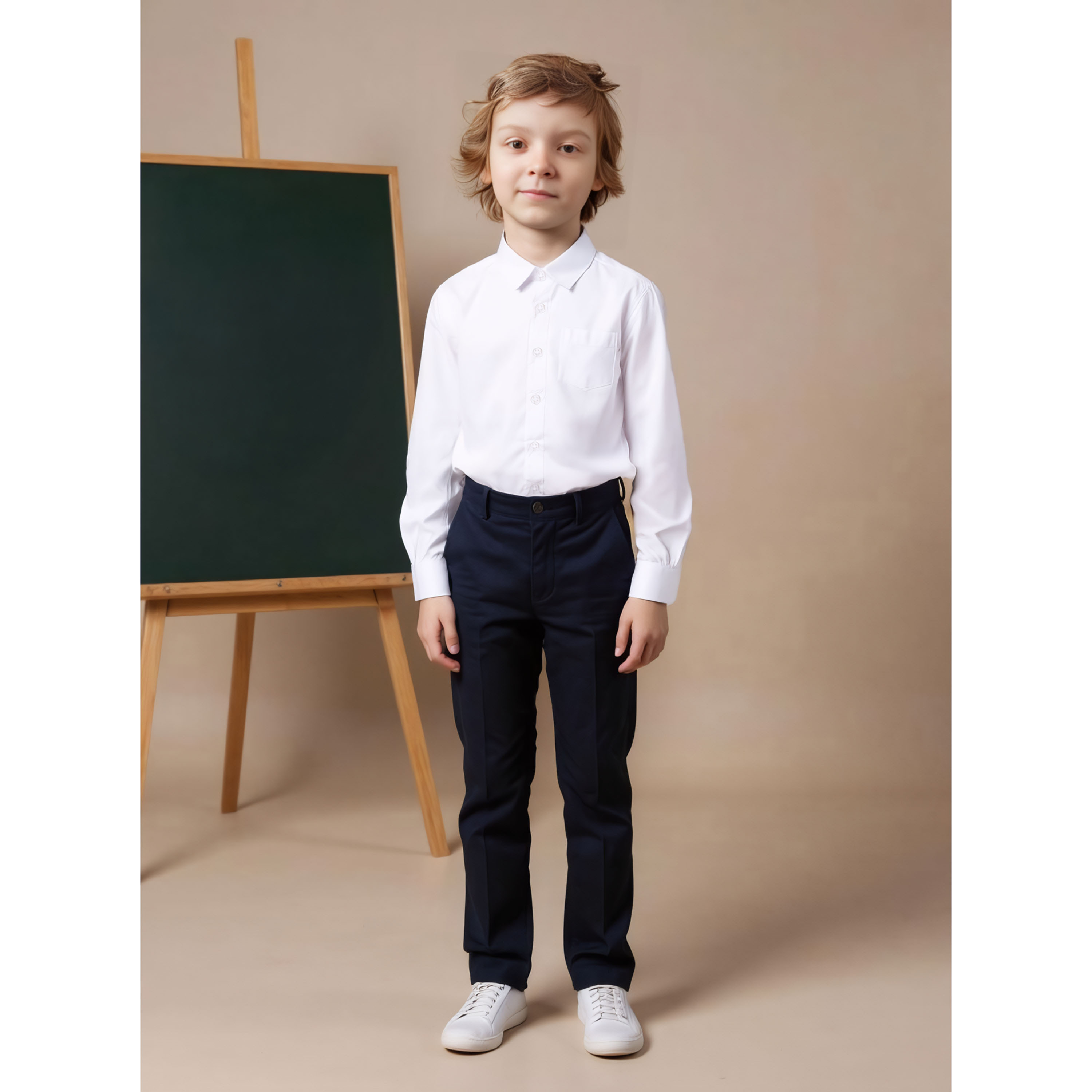 Juniors Solid Shirt with Long Sleeves and Pocket-boys-clothing-shirts-image-2