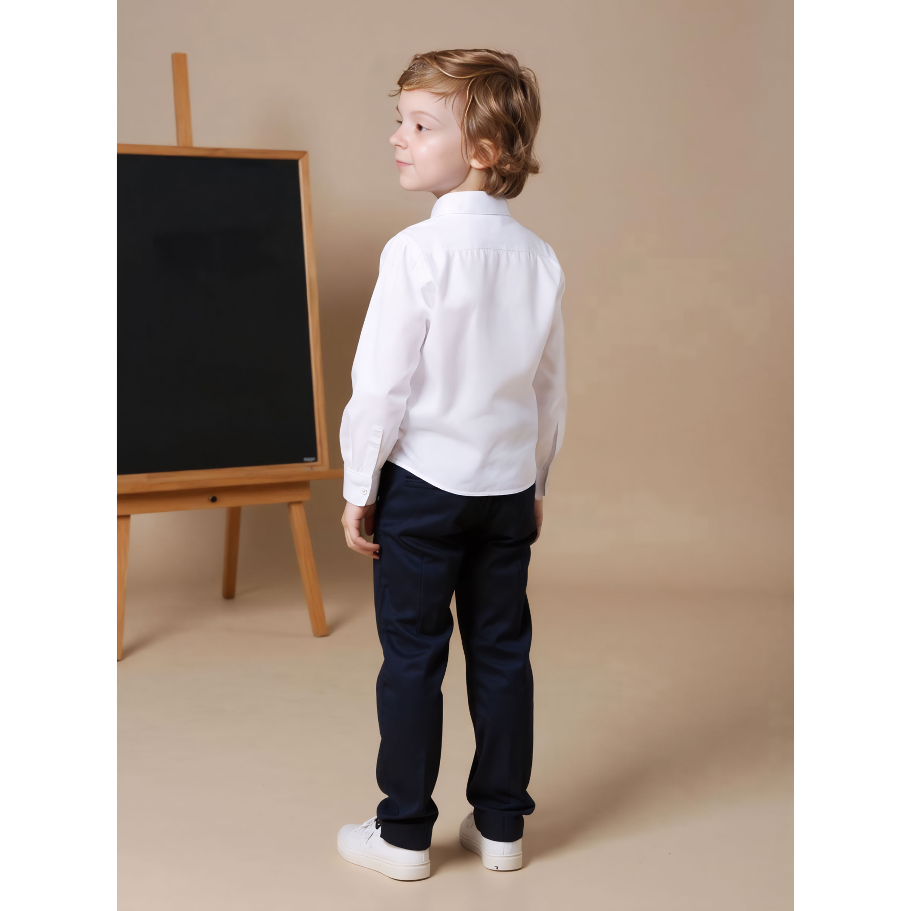 Juniors Solid Shirt with Long Sleeves and Pocket-boys-clothing-shirts-image-3