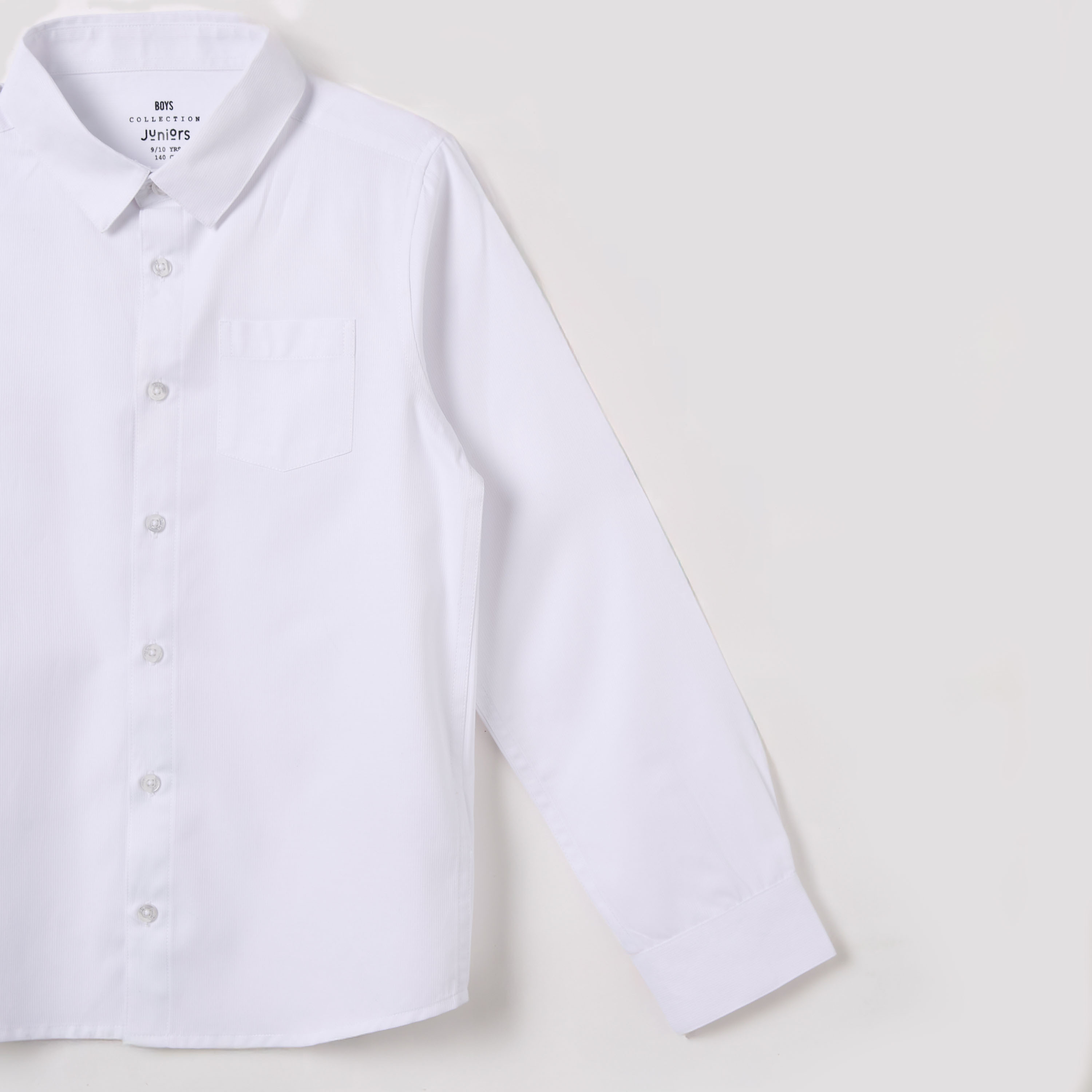 Juniors Solid Shirt with Long Sleeves and Pocket-boys-clothing-shirts-image-6