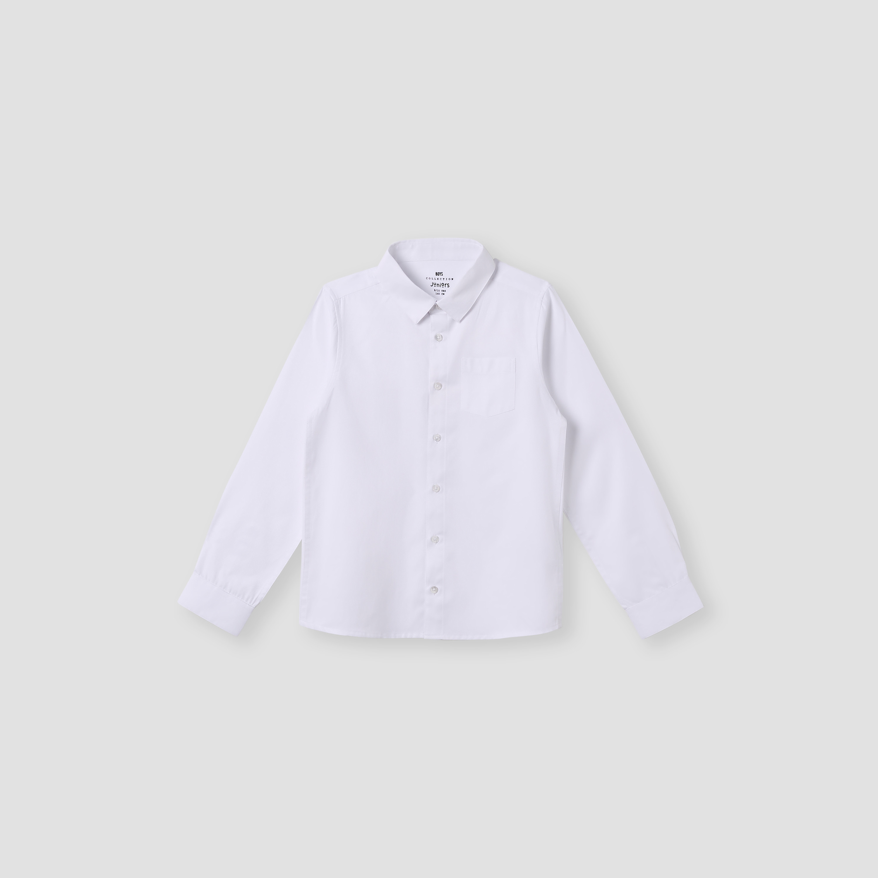 Juniors Solid Shirt with Long Sleeves and Pocket-boys-clothing-shirts-image-5