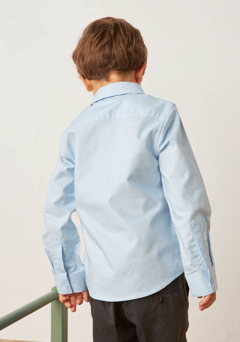 Juniors Solid Shirt with Long Sleeves and Pocket-Tops-image-2