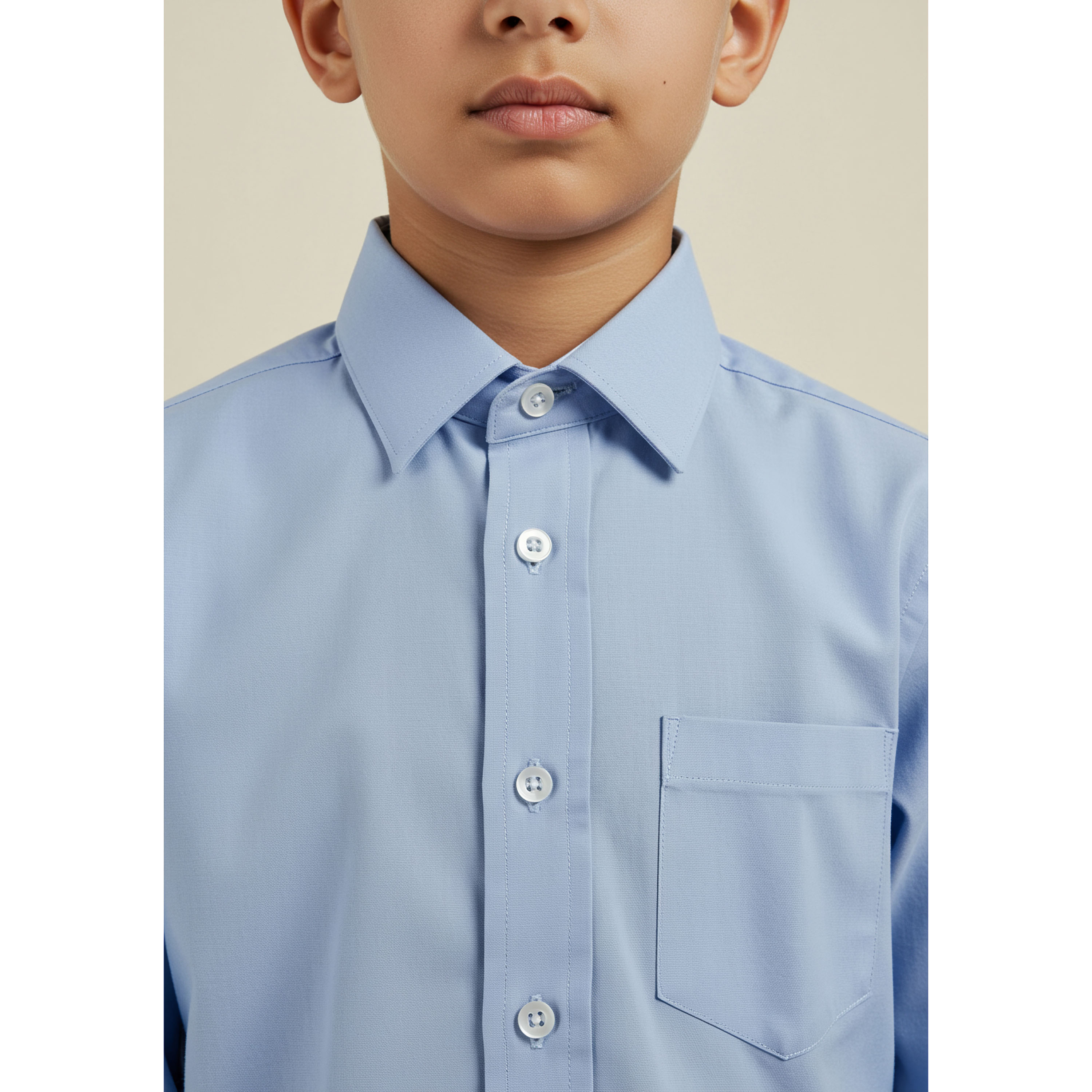 Juniors Solid Shirt with Long Sleeves and Pocket-boys-clothing-shirts-image-4