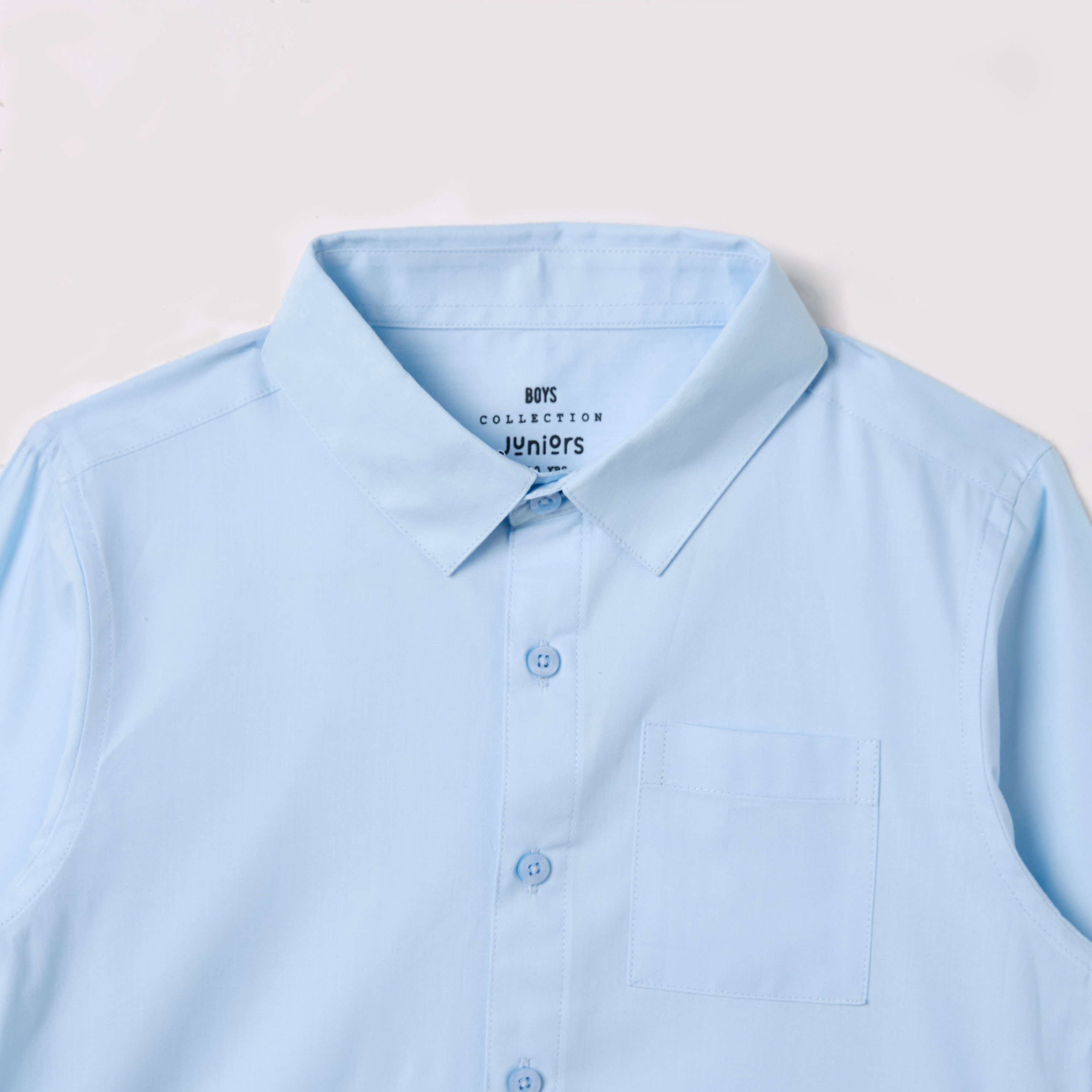 Juniors Solid Shirt with Long Sleeves and Pocket-boys-clothing-shirts-image-6