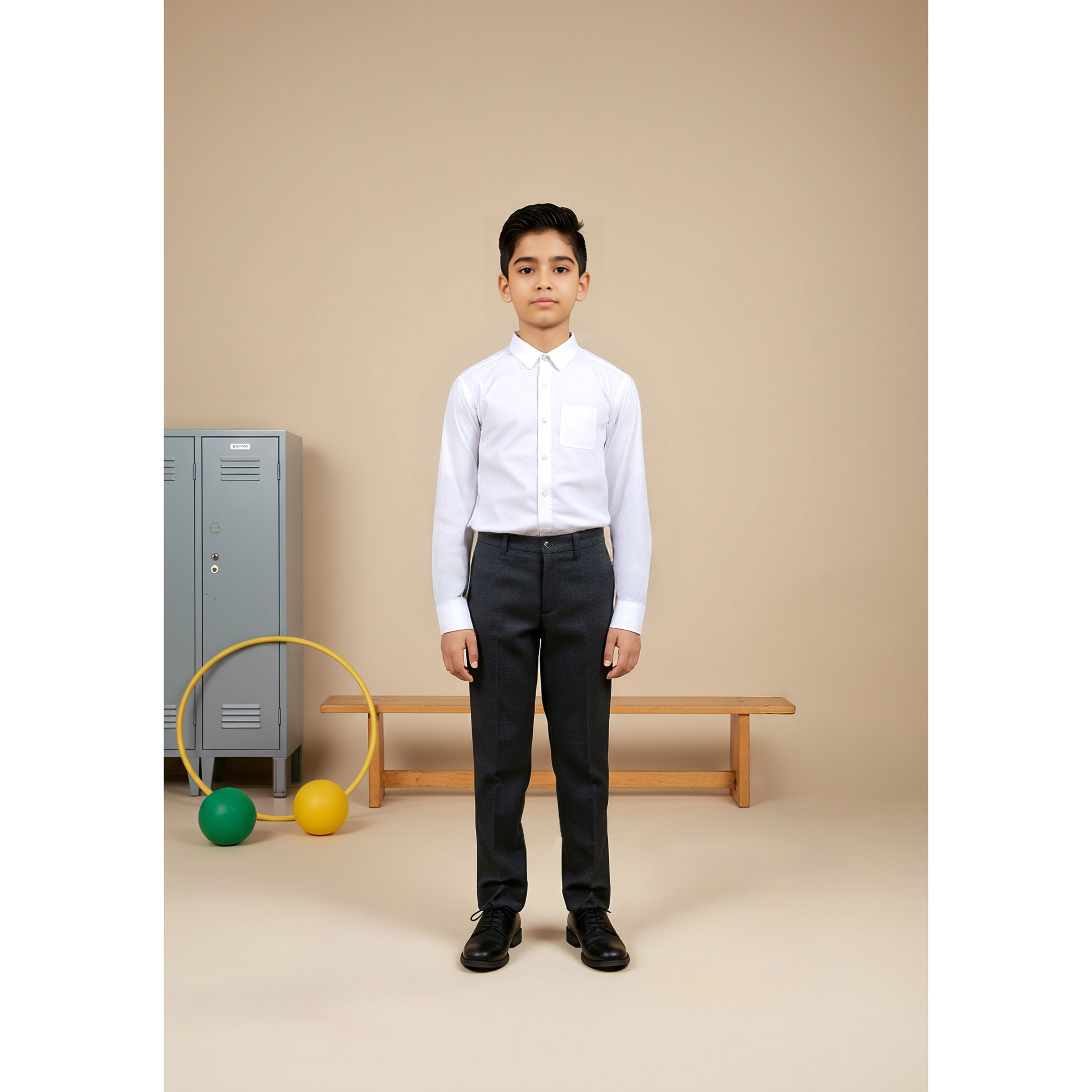 Juniors Solid Shirt with Long Sleeves and Pocket-boys-clothing-shirts-image-2