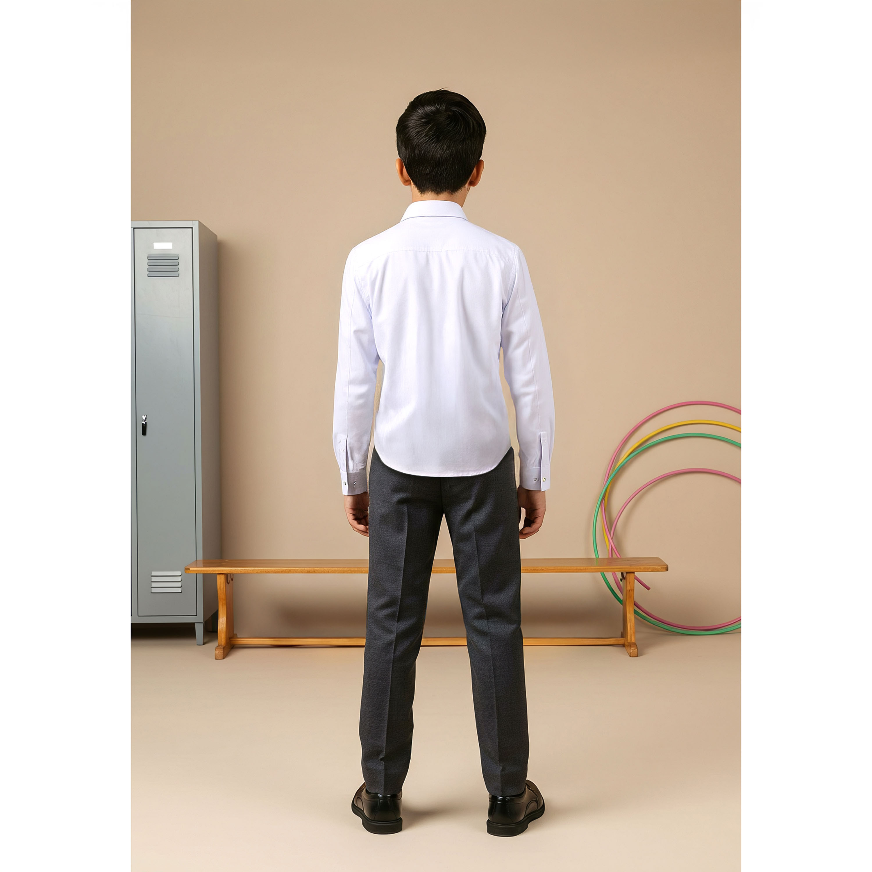 Juniors Solid Shirt with Long Sleeves and Pocket-boys-clothing-shirts-image-3